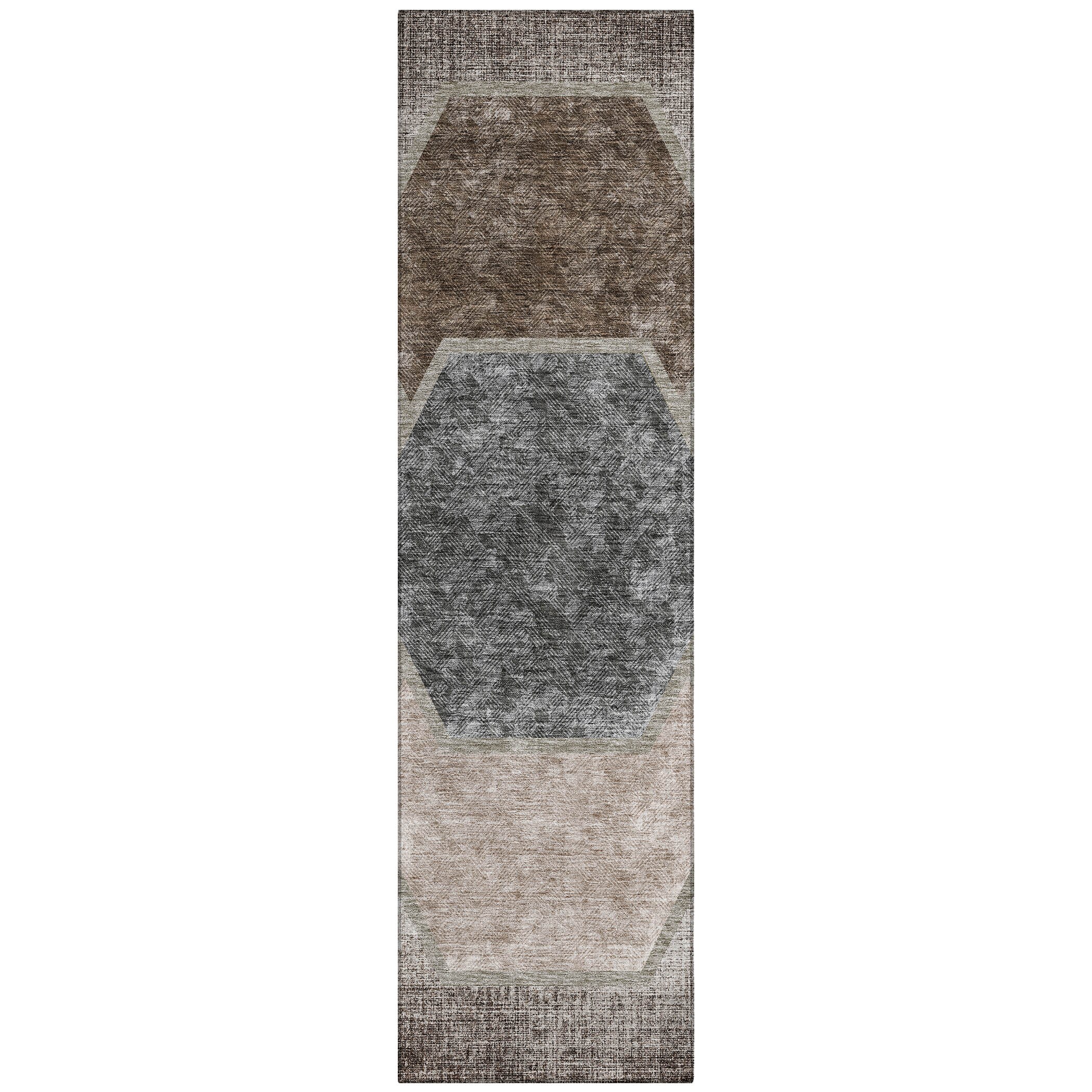 Addison Rugs ACN679FU2X8 Chantille ACN679FU 2 x 7 (ft) Polyester Fudge Rectangular Indoor/Outdoor Geometric Machine washable Runner rug