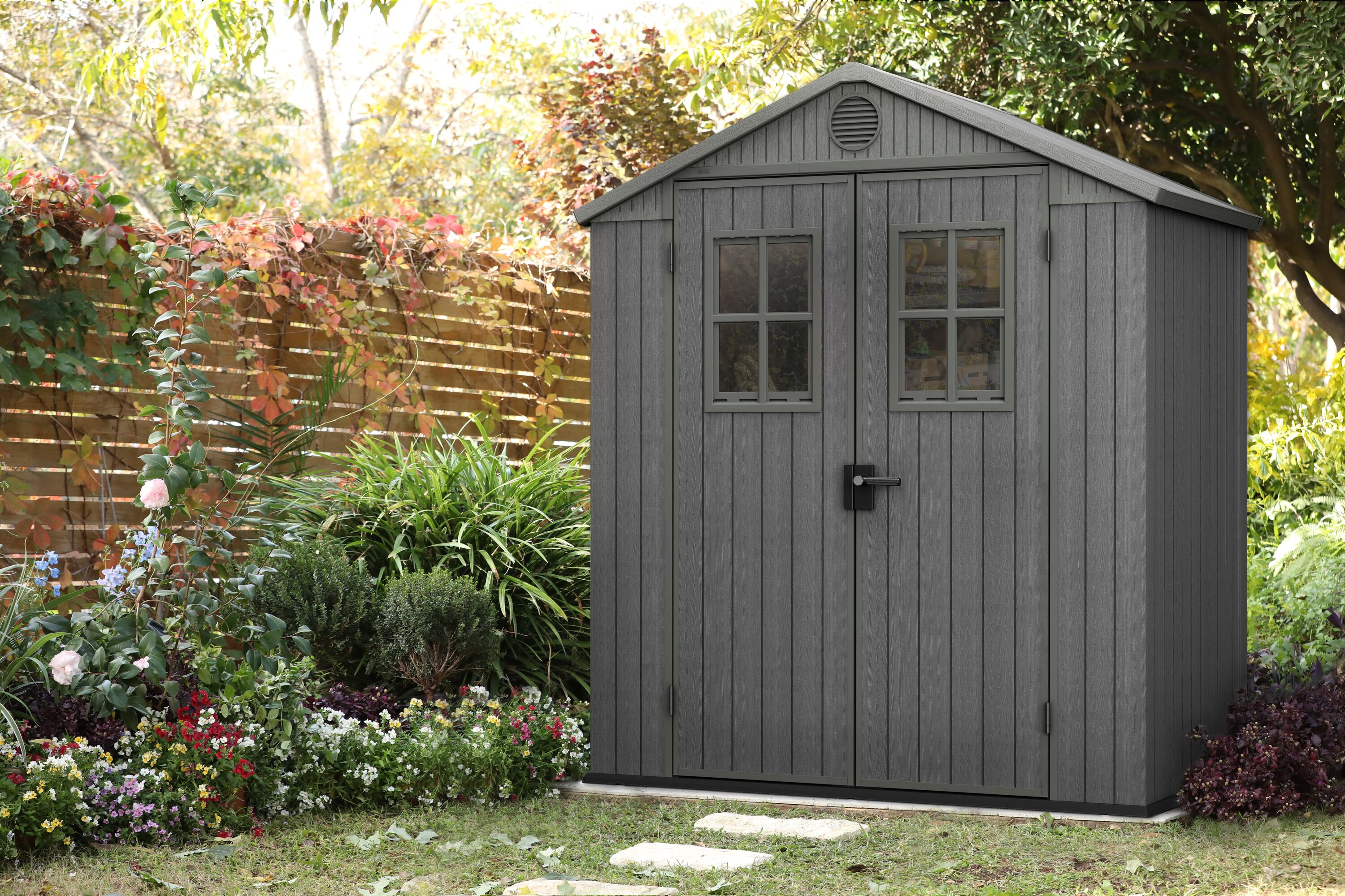 Keter 263228 6-ft x 4-ft Darwin Gray Gable Resin Storage Shed (Floor Included)