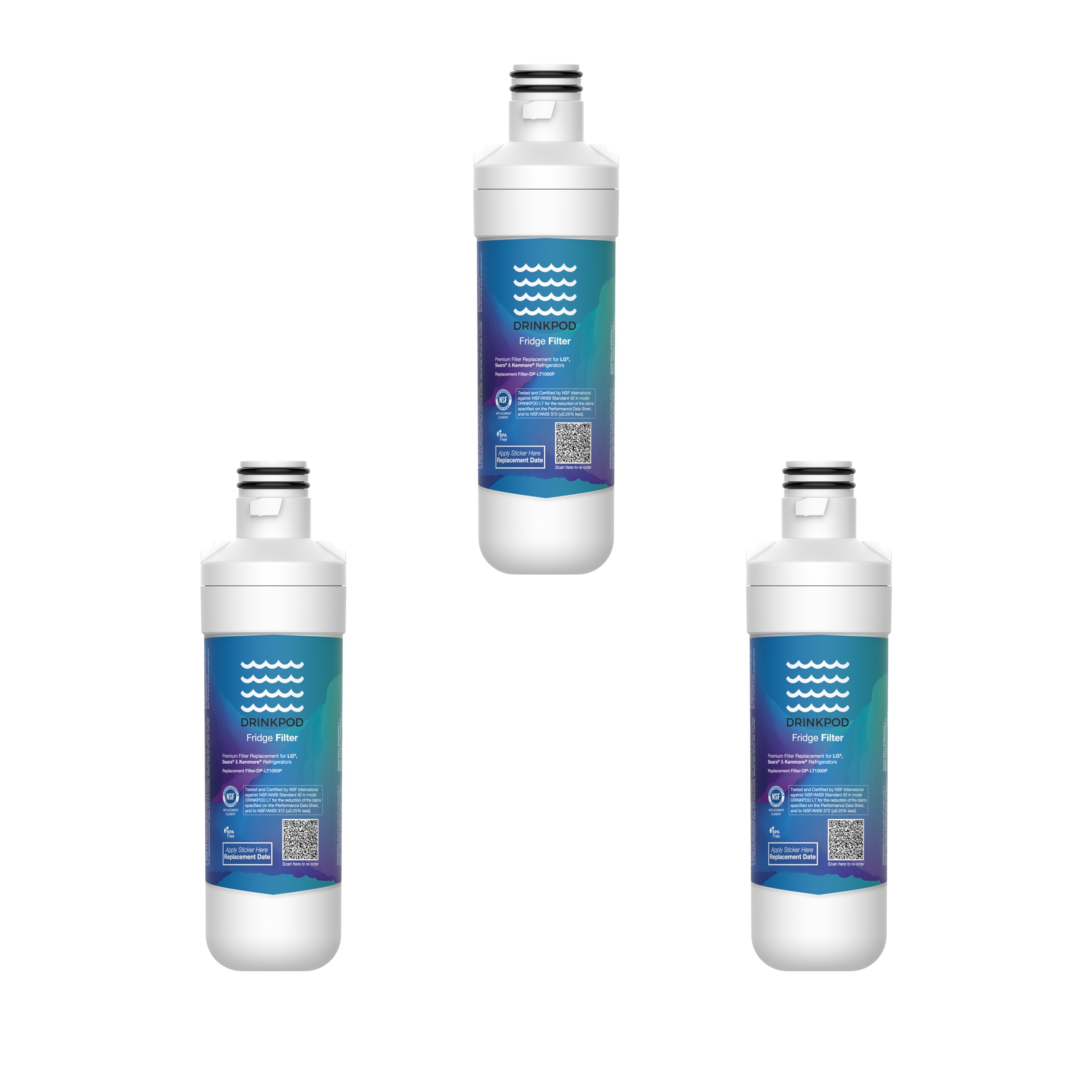 Drinkpod DP-LT1000P-3P Twist-in Refrigerator Water Filter DP-LT1000P-3P 3 -Pack