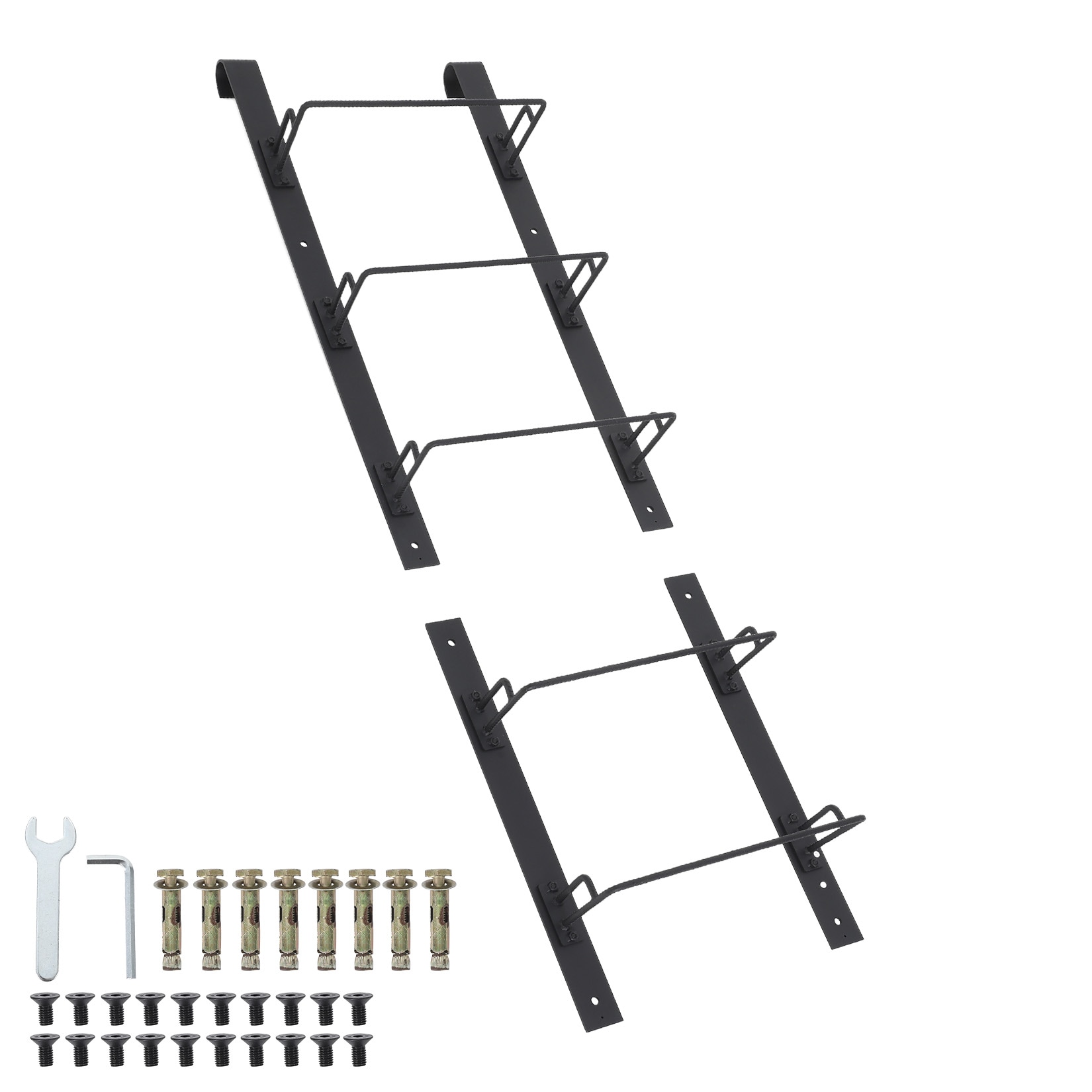 GarveeLife 5 Step Heavy Duty Carbon Steel Window Well Ladder Hooked Wall Mounted Black Rust Resistant Reusable