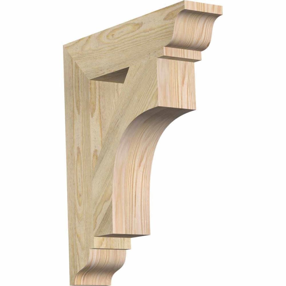 Ekena Millwork BKT04X18X22WTL01RDF Westlake traditional rough sawn 4-in x 18-in x 22-in Douglas fir Brown Wood Standard bracket