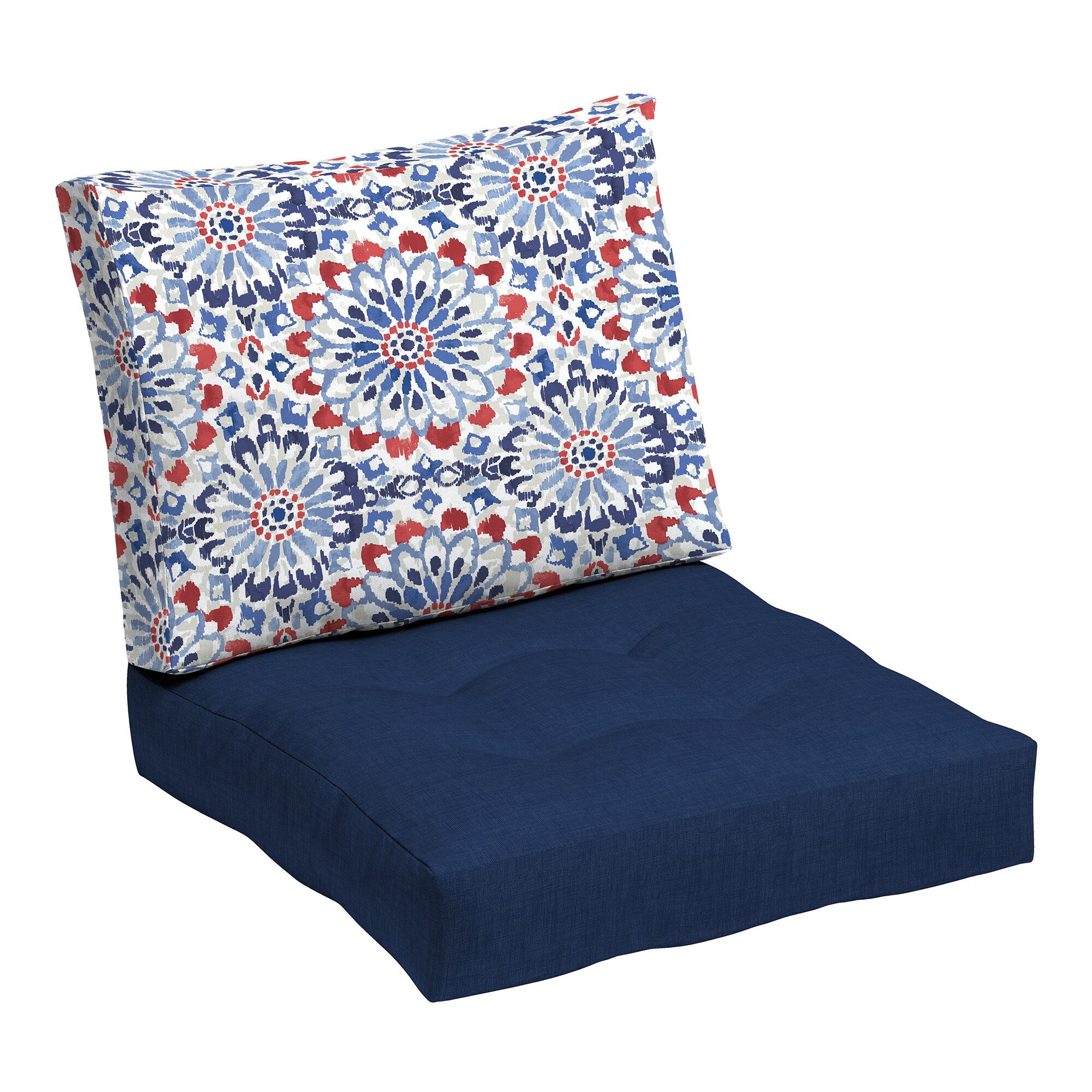 ARDEN - 24-in x 24-in Clark Blue Deep seat patio chair cushion