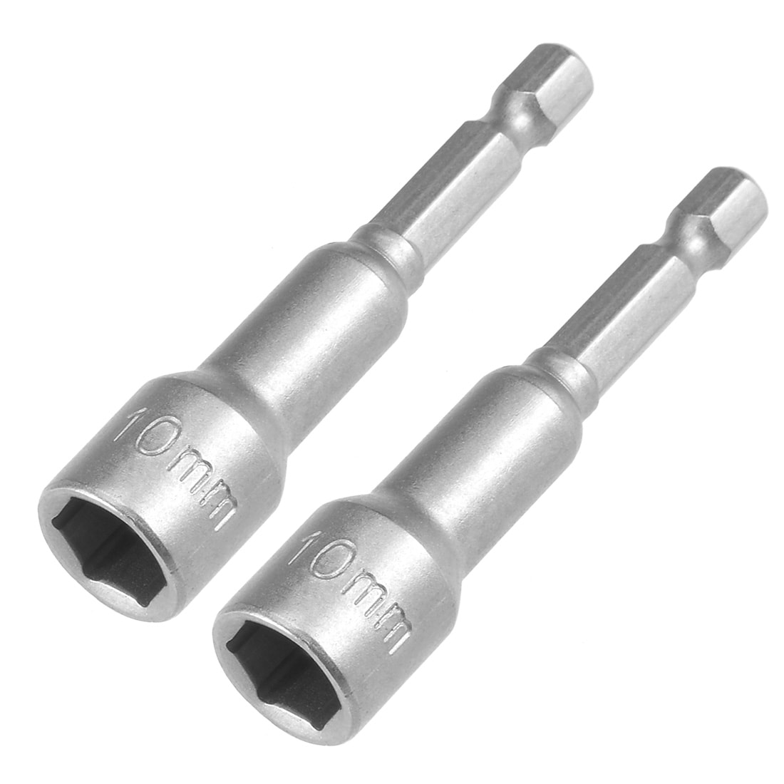 Unique Bargains 2pcs 1/4 Inch Quick-Change Hex Shank 10mm Magnetic Nut Setter Driver Drill Bit 65mm Length Metric #S26030900UX2988