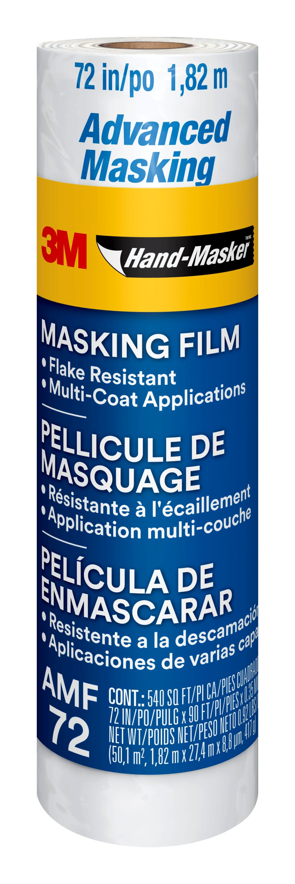 3M 7300 High Temperature Masking Film 22837, 18 in x 1500 ft, Clear