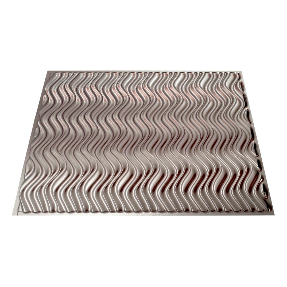 Fasade G71-29 24-in x 24-in Current Vertical Brushed Nickel PVC Surface-mount Ceiling Tile (1-Pack, 4-sq ft / Case)
