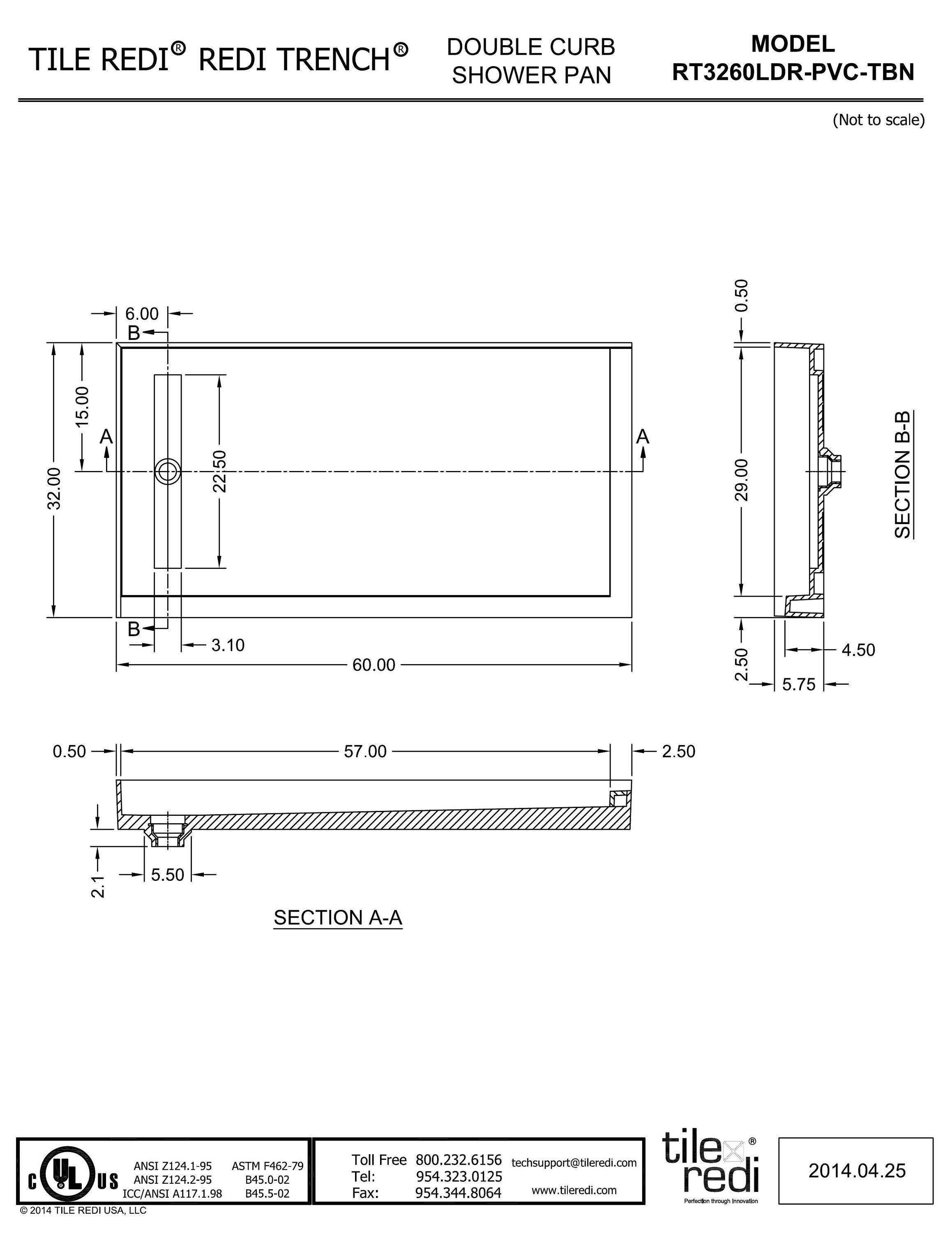 Tile Redi RT3260LDR-PVC-TBN Shower-Floors - View #10