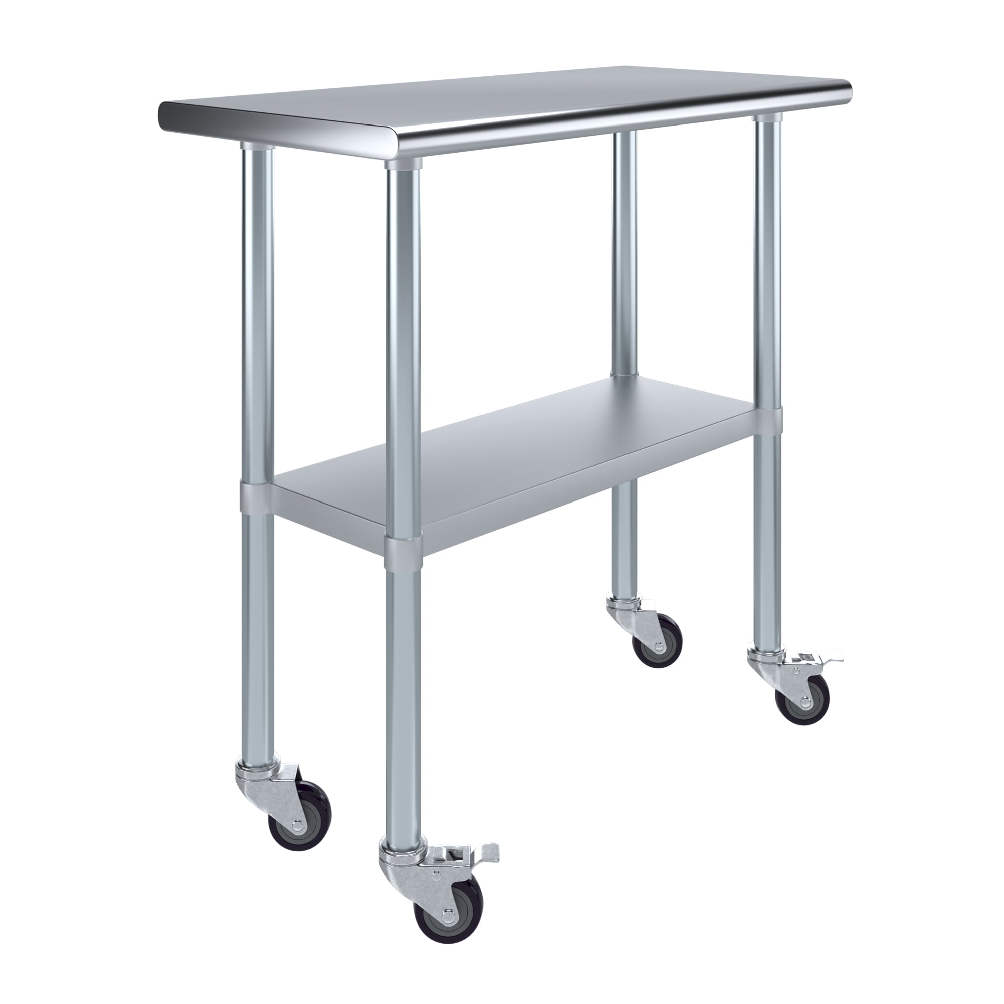 Amgood 18 in. x 36 in. Stainless Steel Table With Wheels