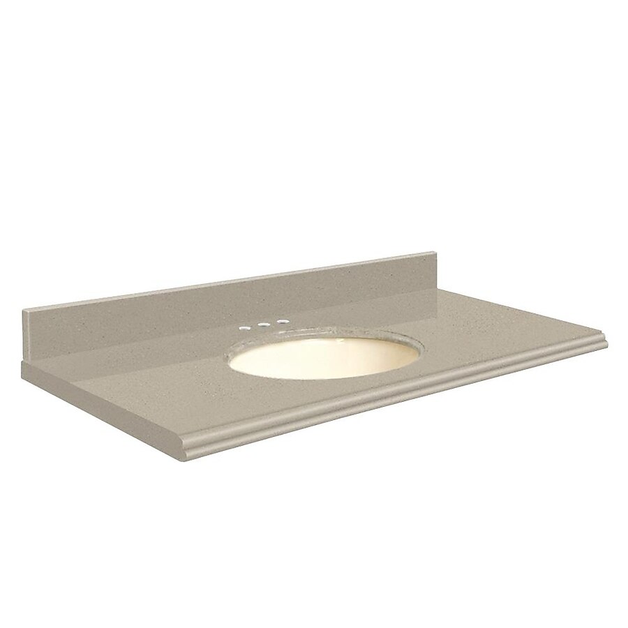 Transolid 37-in Olympia Gray Quartz Bathroom Vanity Top Transolid 37-in Olympia Gray Quartz Bathroom Vanity Top
