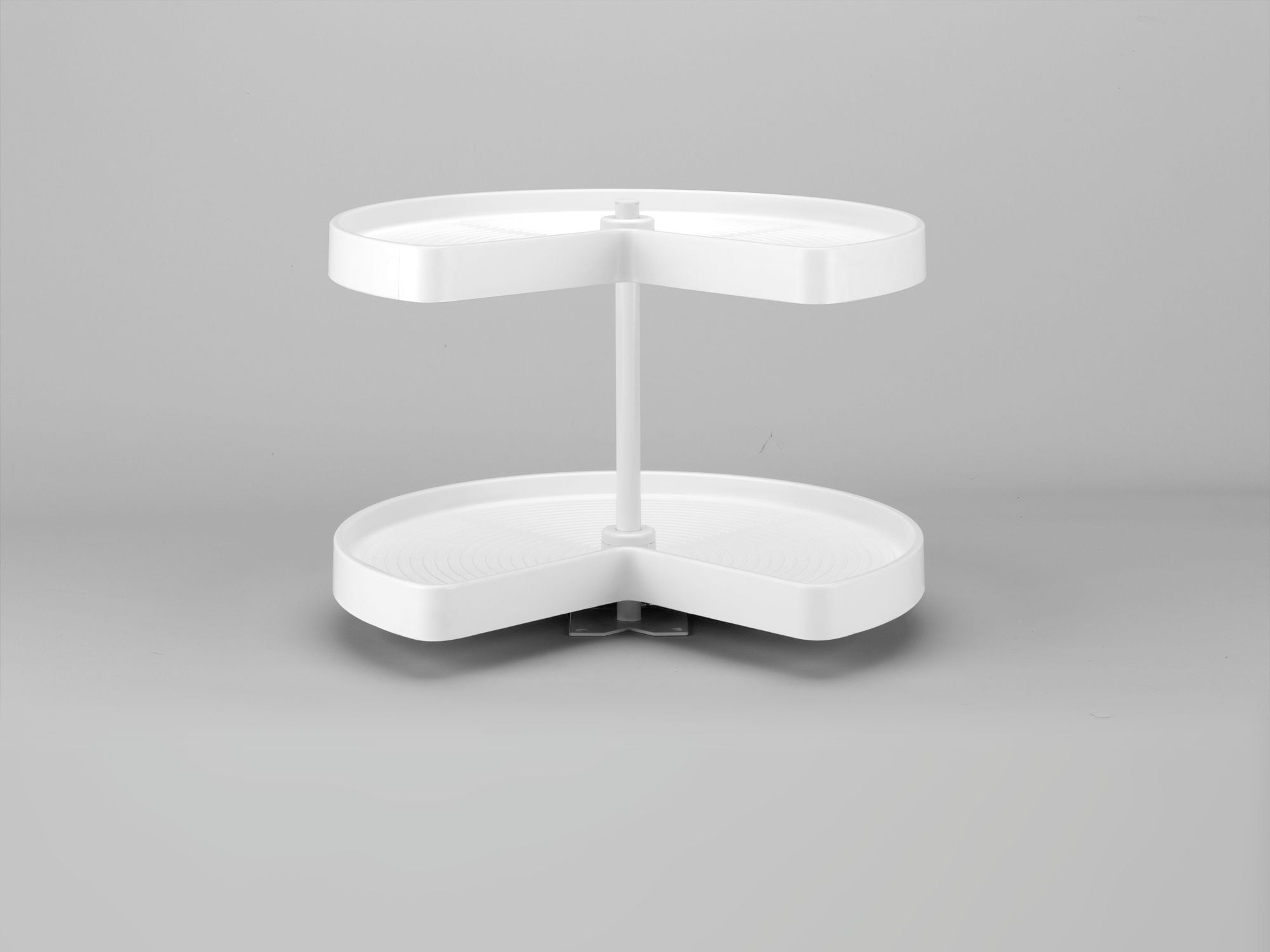 Rev-A-Shelf LD-2472-24BM-11-1 2 -Tier White Plastic Adjustable Height Kidney Cabinet Lazy Susan