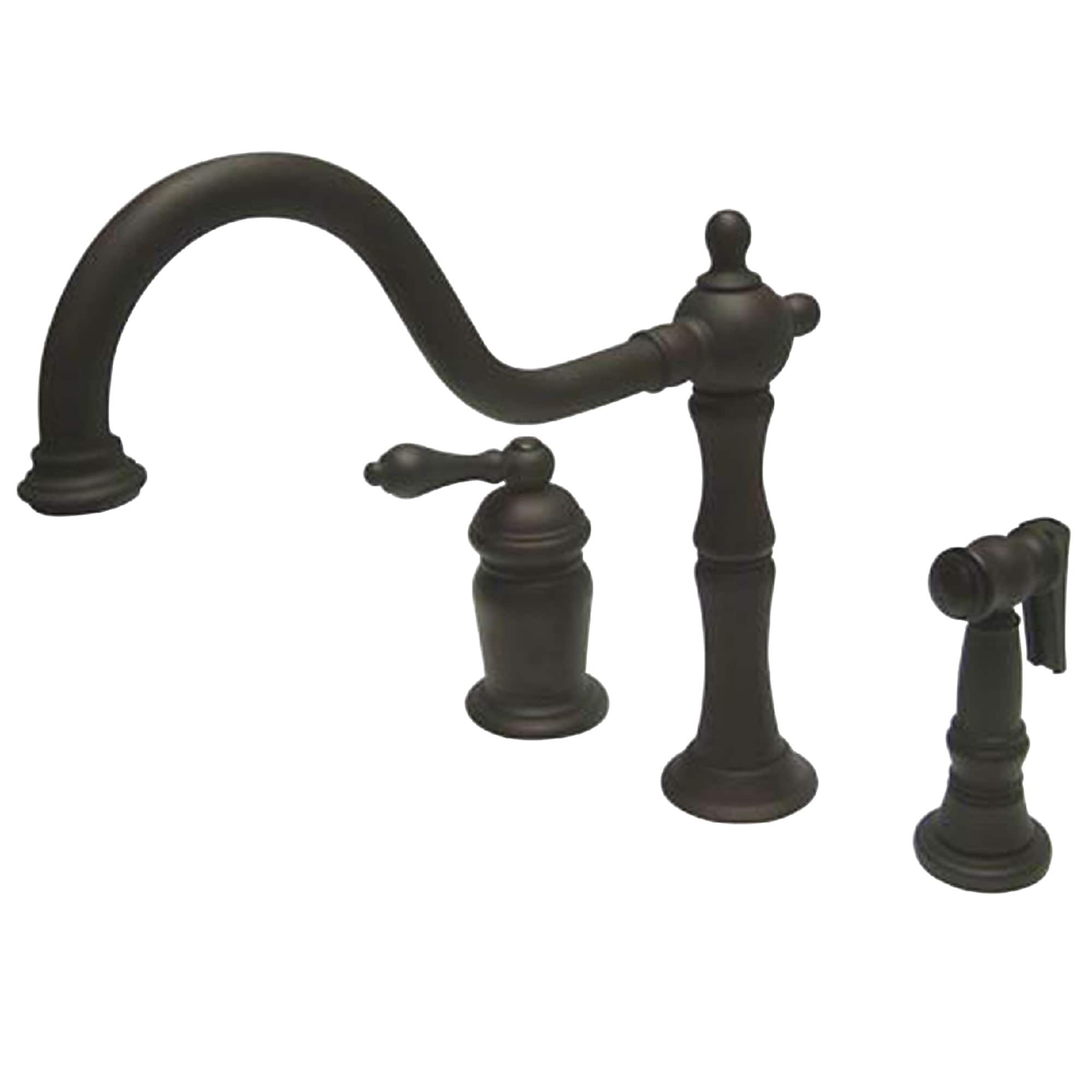 Elements of Design ES1815ALBS Oil-rubbed bronze Single Handle Deck-mount Kitchen Faucet ( Side Sprayer Included )