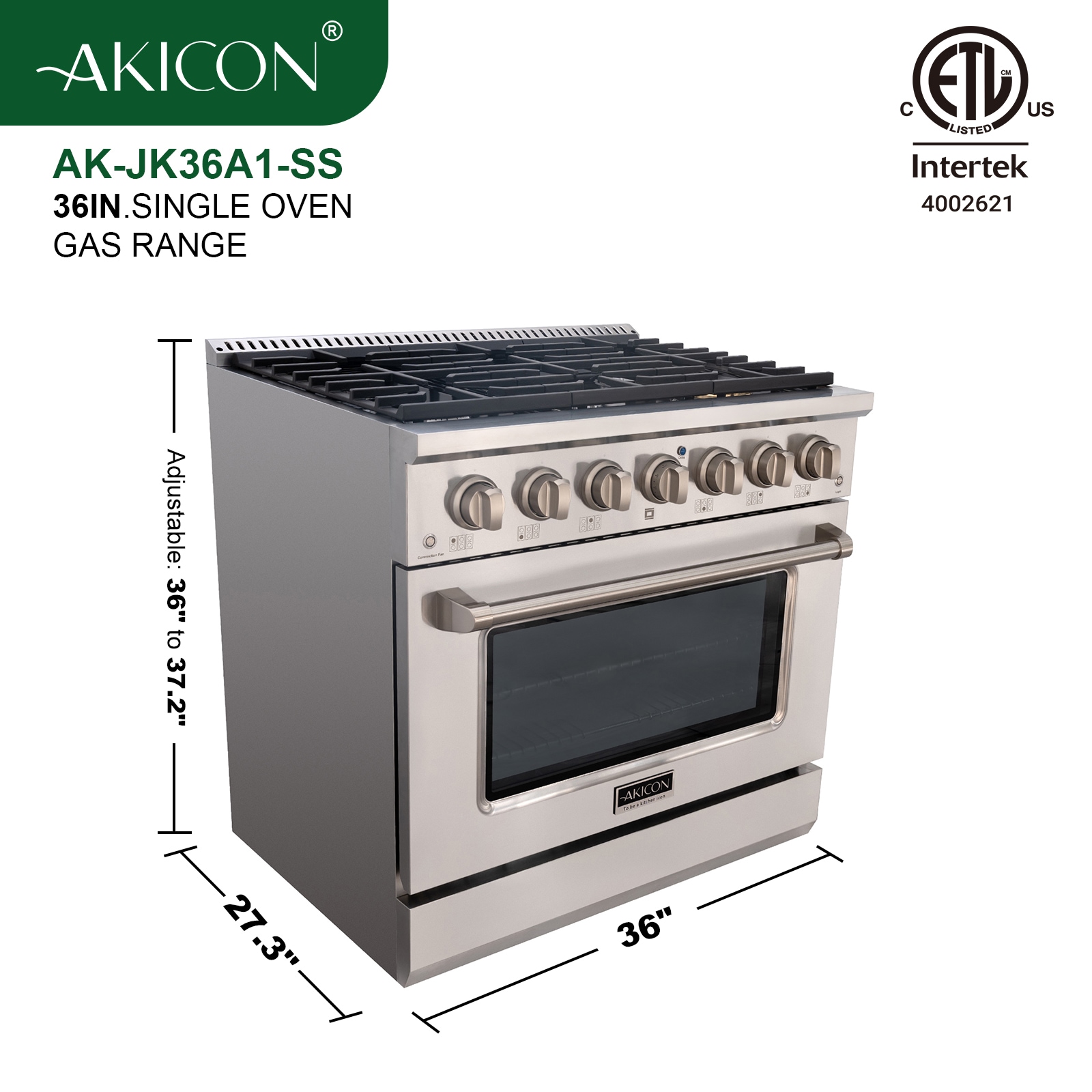 Akicon AK-JK36A1-SS Freestanding-Gas-Ranges - View #7