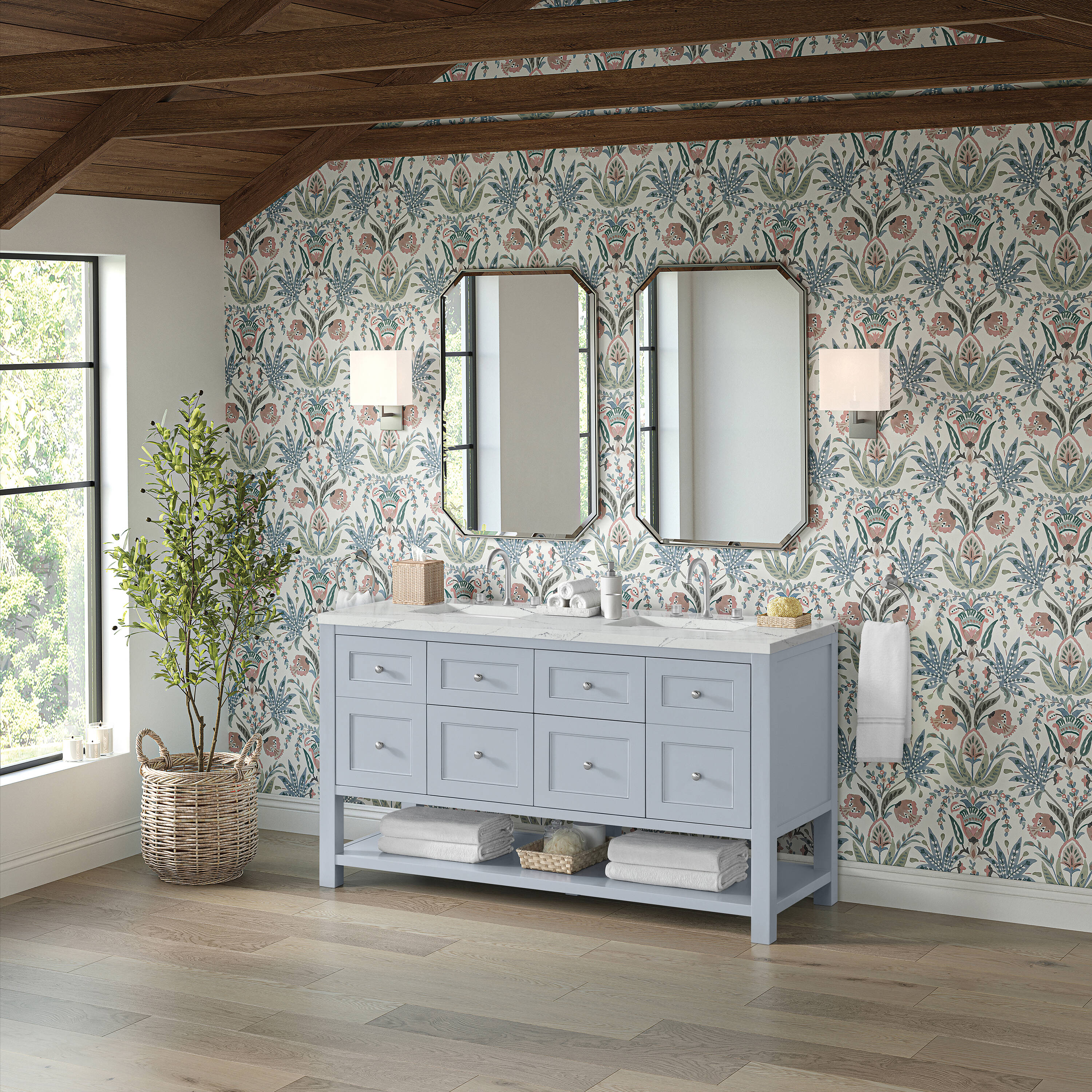 James Martin Vanities Breckenridge 60-in Serenity Blue Undermount ...