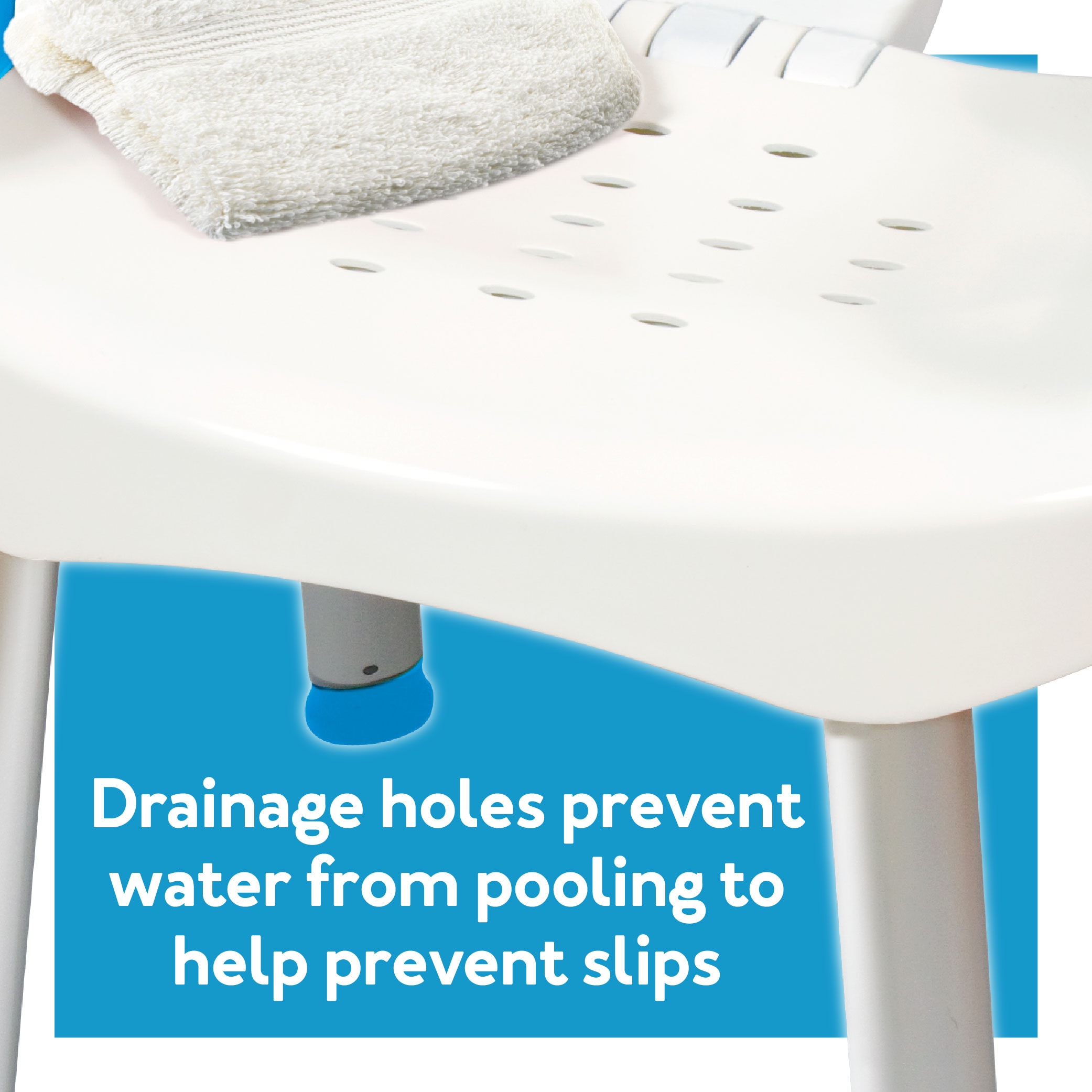 Adjustable White Plastic Bath and Shower Seat with Handles