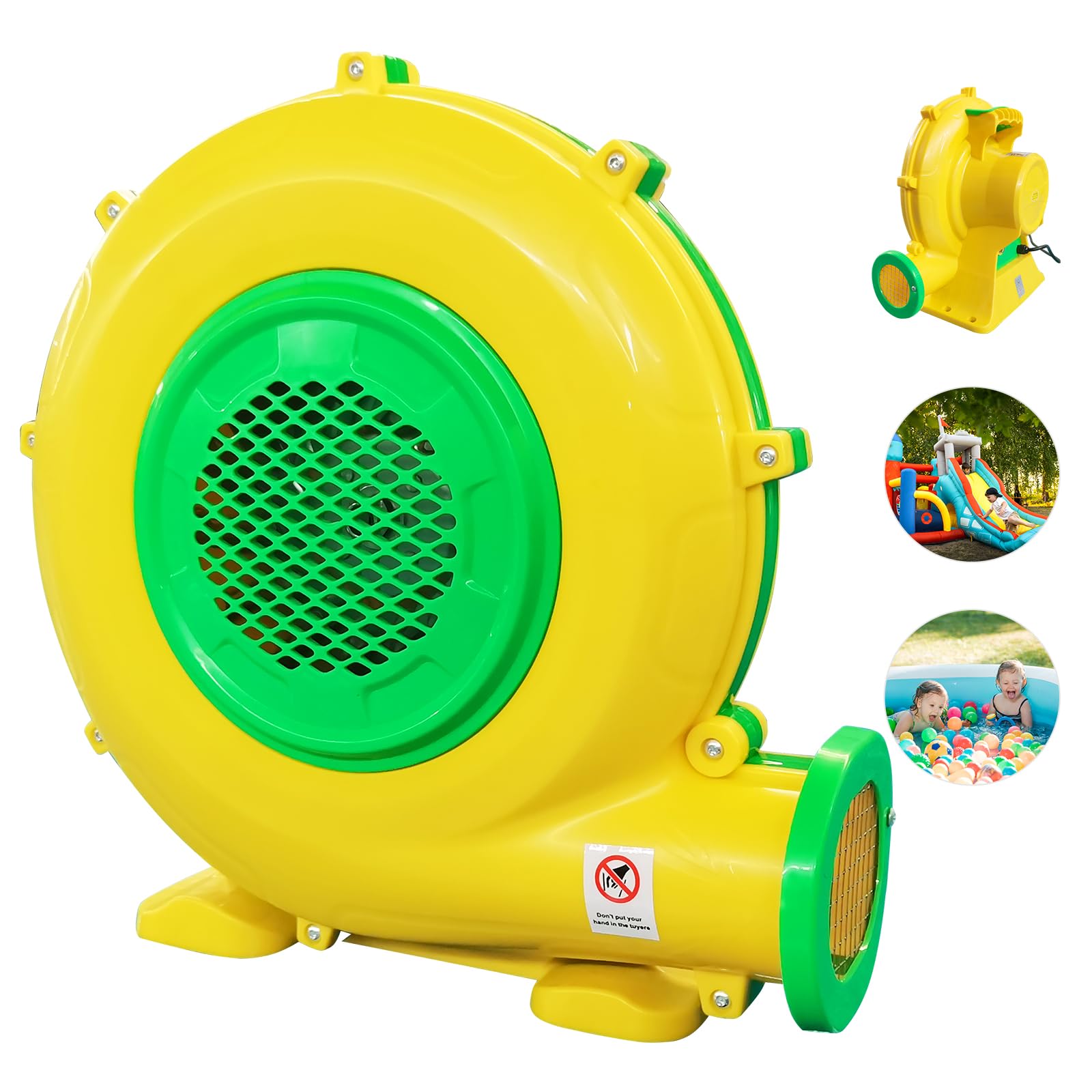 Afoxsos - 1100 Watt 1 Half HP High Power Air Blower for Large Inflatables Bounce House Water Sli...