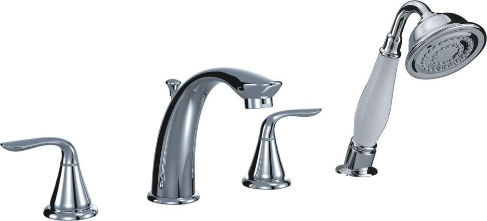 CMI 211-6620 Majestic Polished chrome 2-handle Deck-mount Roman Low-arc Bathtub Faucet with Hand Shower ( Valve Included )