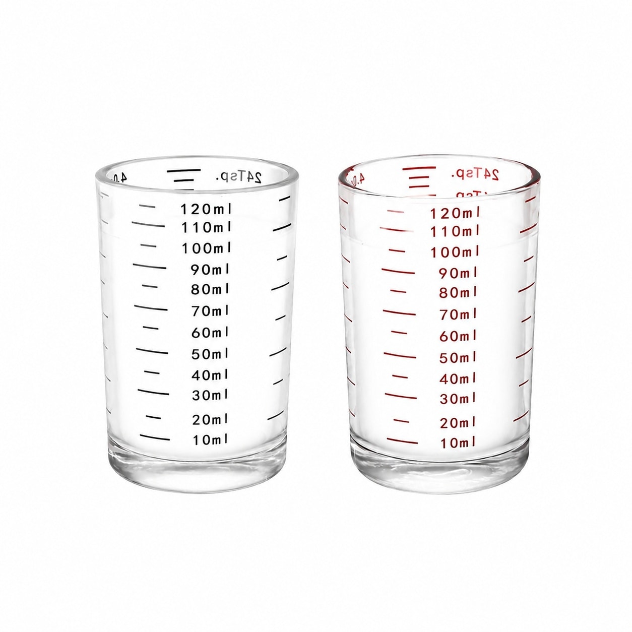 Aoibox  4 oz Clear Glass Measuring Cup Shot Glass Set of 2 Heat Resistant Heavy Duty Bartender Bar Mixing Tool