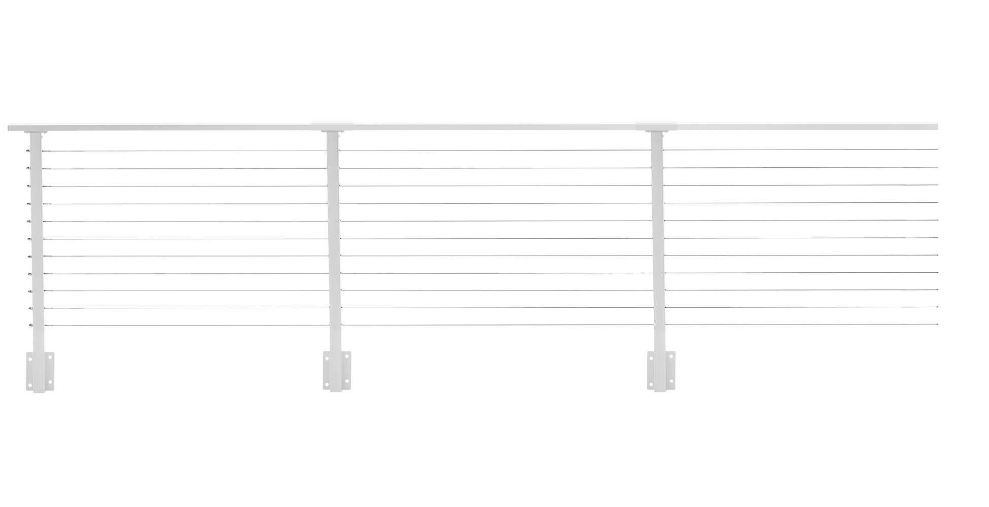 CityPost Deck Mount 12-ft x 5in x 36-in Black Steel Deck Cable Rail Kit in  the Deck Railing Systems department at