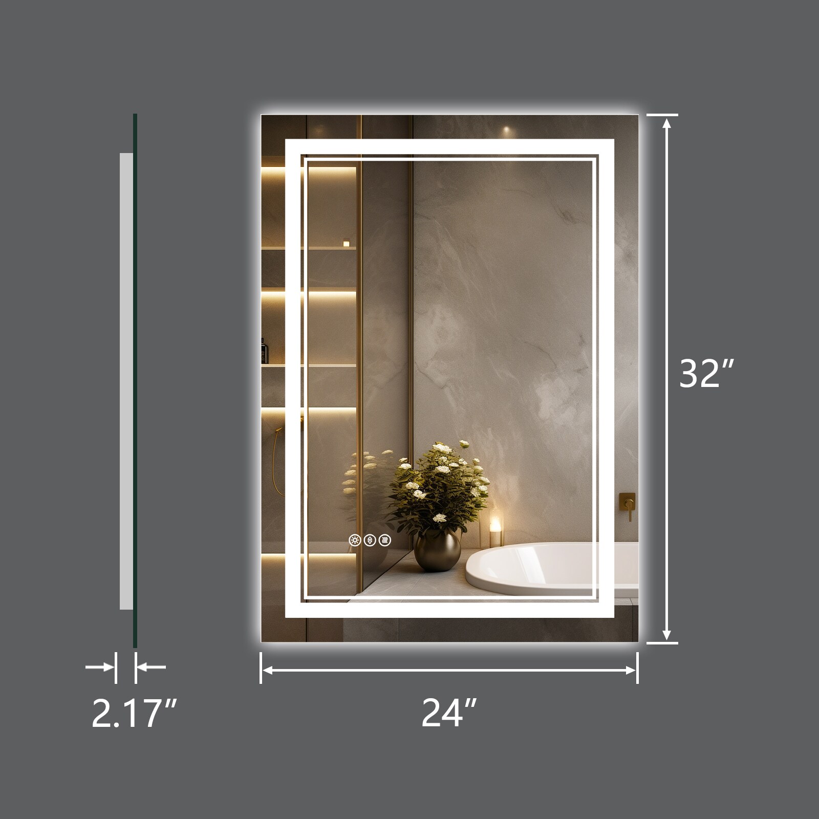 ExBrite DHBM2432BG Framed-Bath-Mirrors - View #3