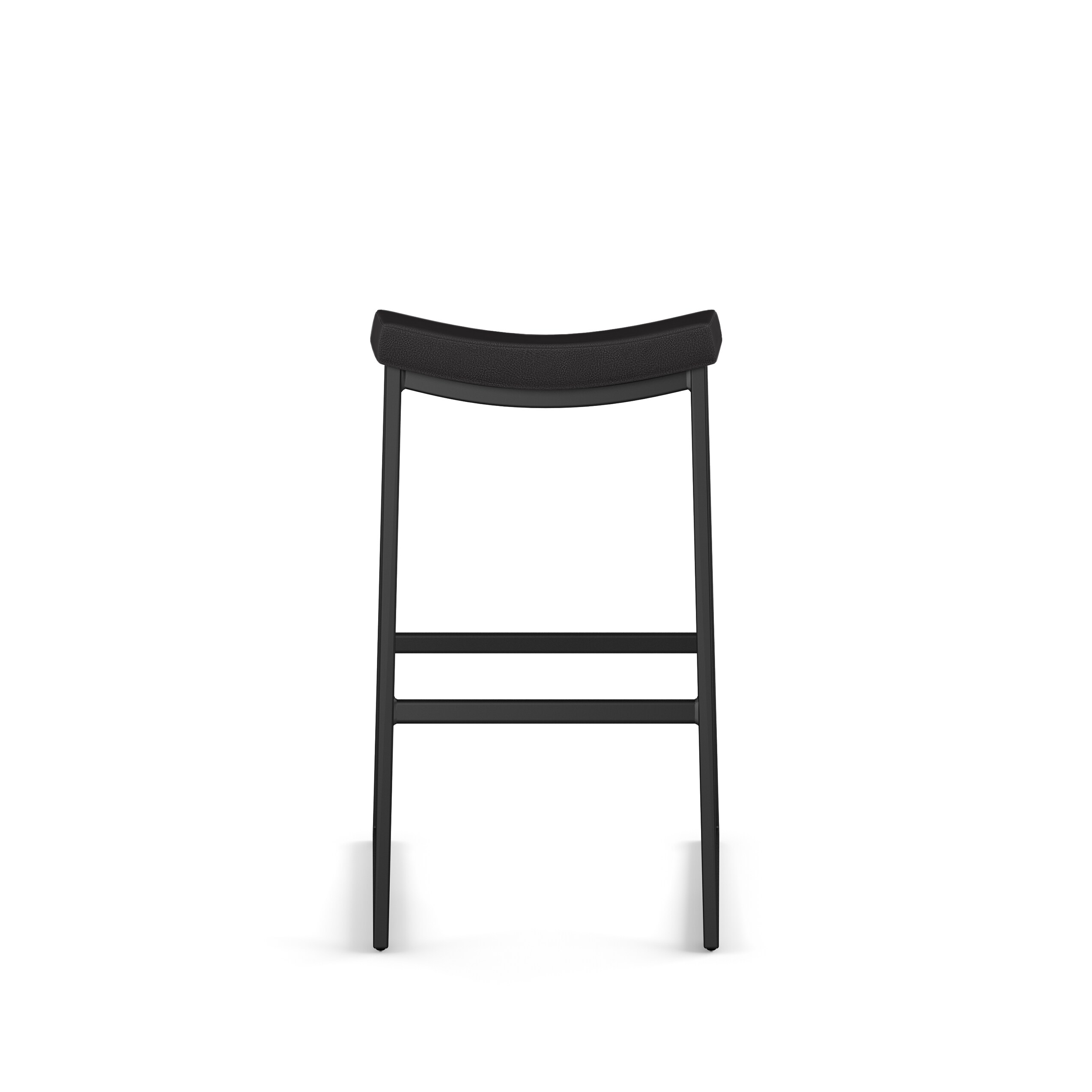 David 30" Black Faux Leather Backless Bar Stool