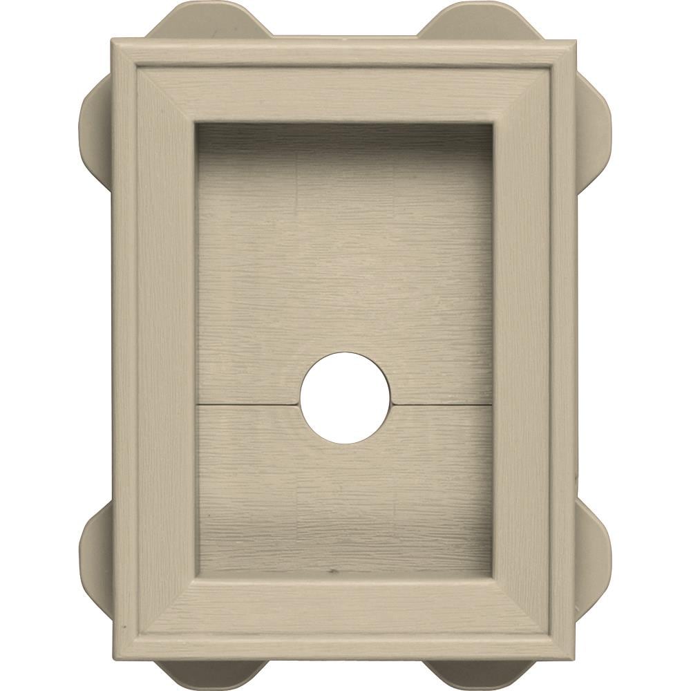 Builders Edge 130130003011 5-in x 6.75-in Sandalwood Vinyl Universal Mounting Block