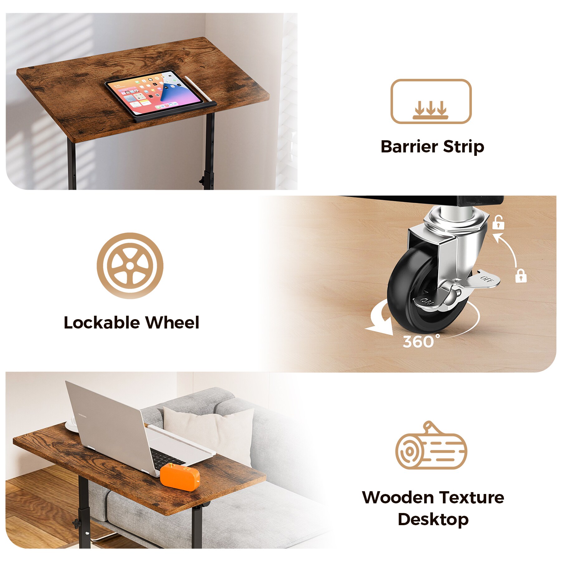 GTPLAYER LOWE'S-DH005-BROWN desks - View #6