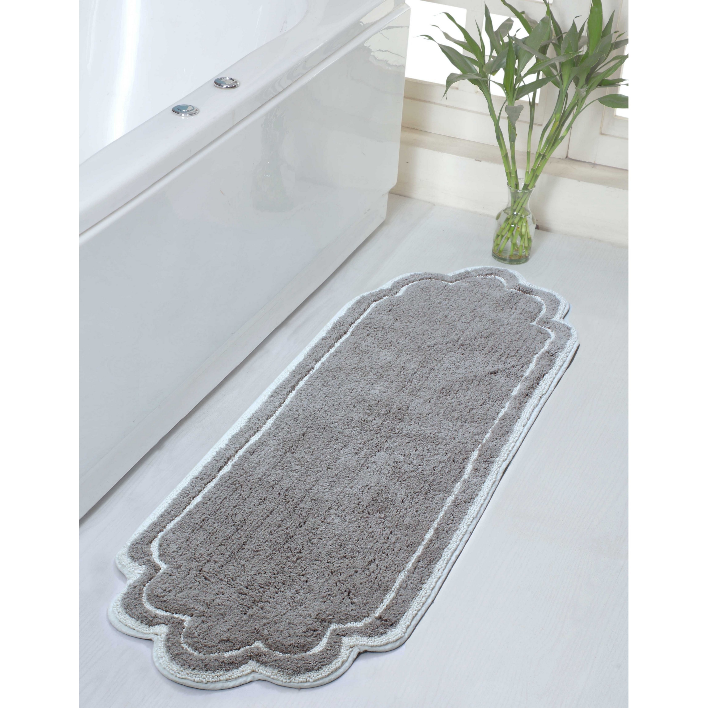 Home Weavers BALL2154GY Allure 21-Inches x 54-Inches Gray Cotton Bath runner