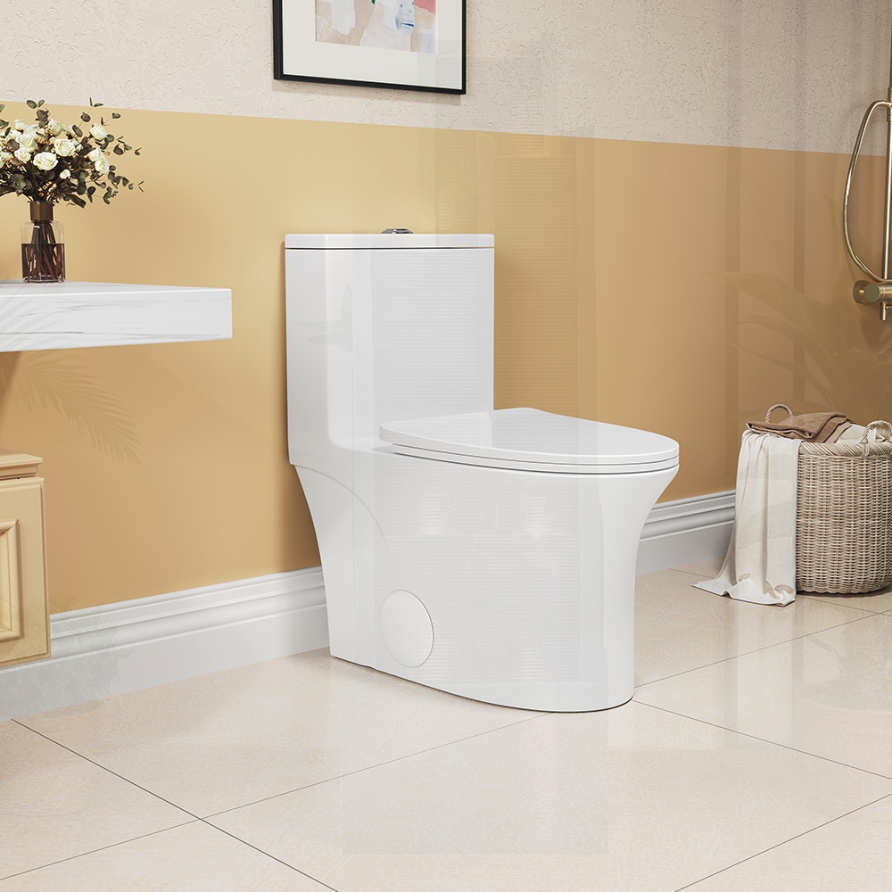 Watnature - Elongated Comfort Height One Piece Toilet Dual Flush WaterSense CUPC Certified with S...