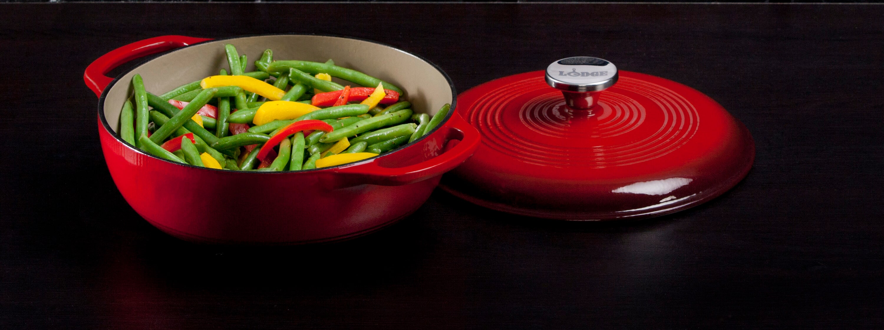 Lodge Cast Iron Red Silicone Cooking Pot Handle with Ergonomic Comfort Grip  - Lodge Compatible at