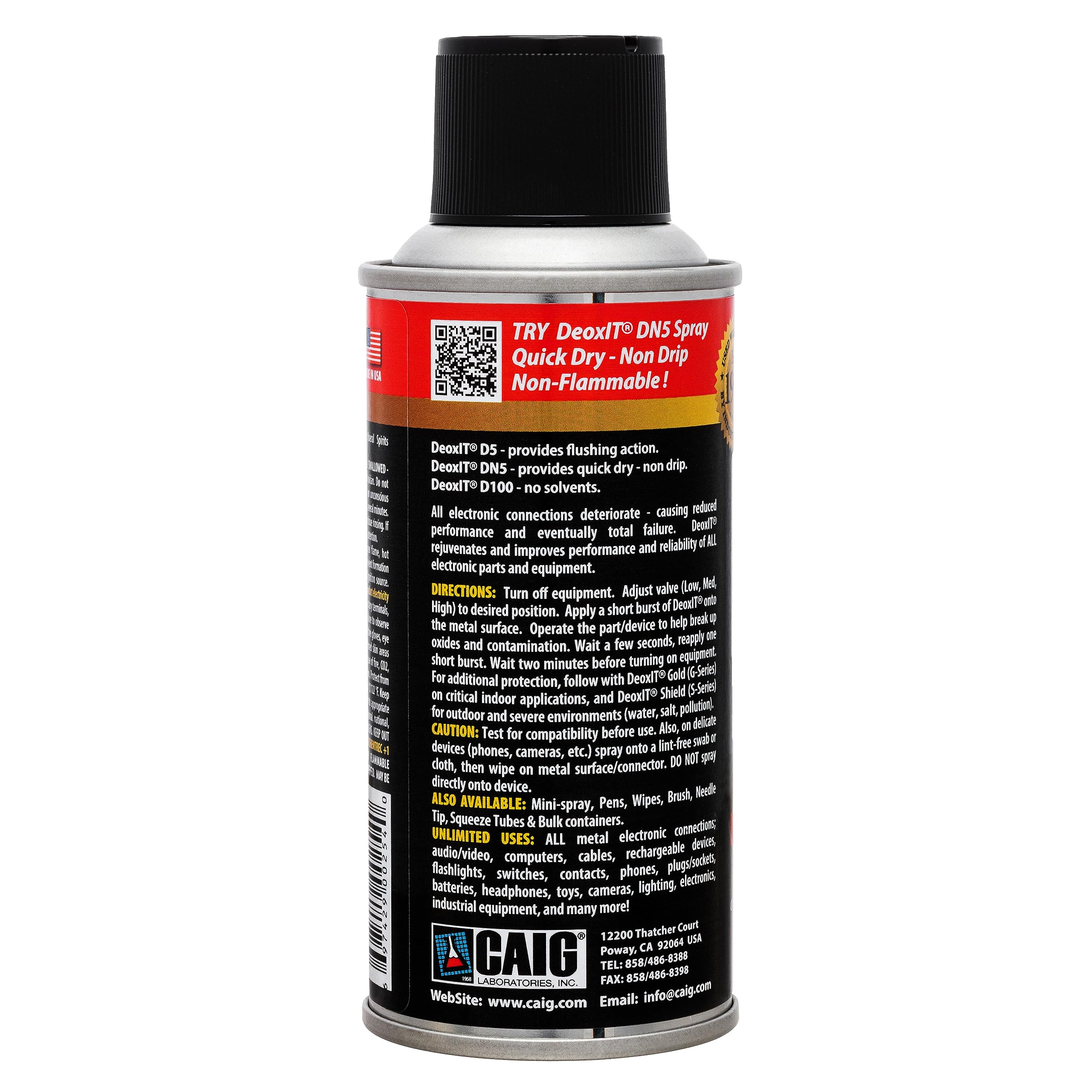 CAIG Laboratories D5S-6 DeoxIT Spray 6-Pack in the Pepper Spray