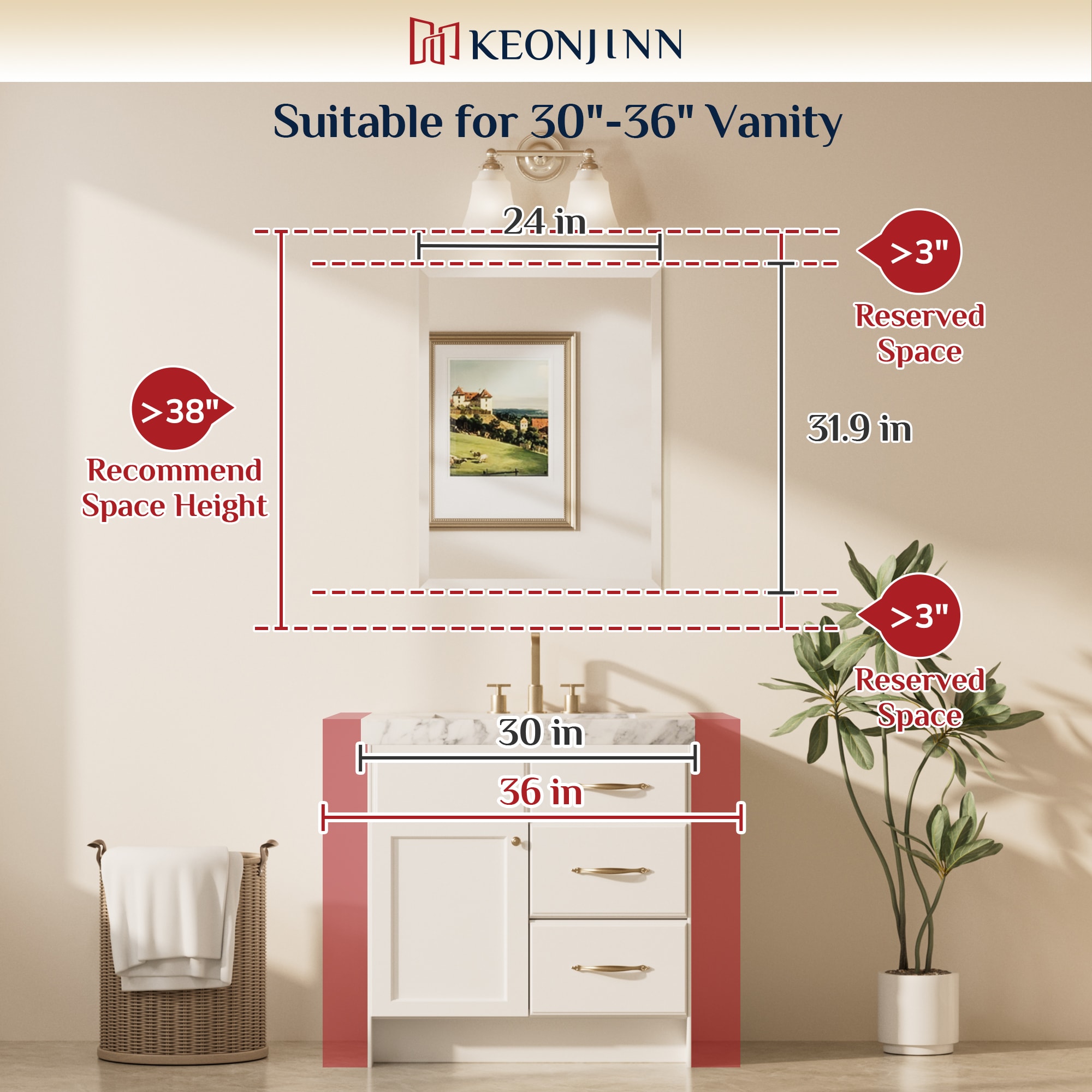 Keonjinn LW-WKJ-FJ-6181 Decor-Mirrors - View #3