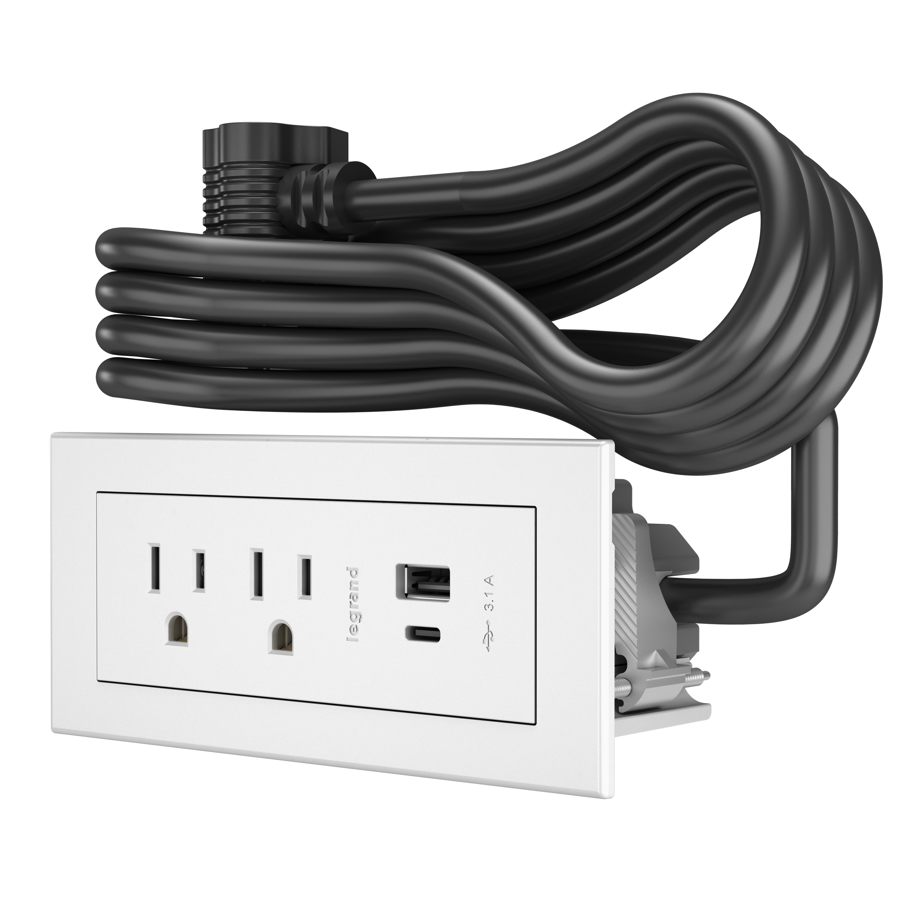 Legrand 2-Outlet 2-USB Ports Indoor White Power Strip in the Power Strips at
