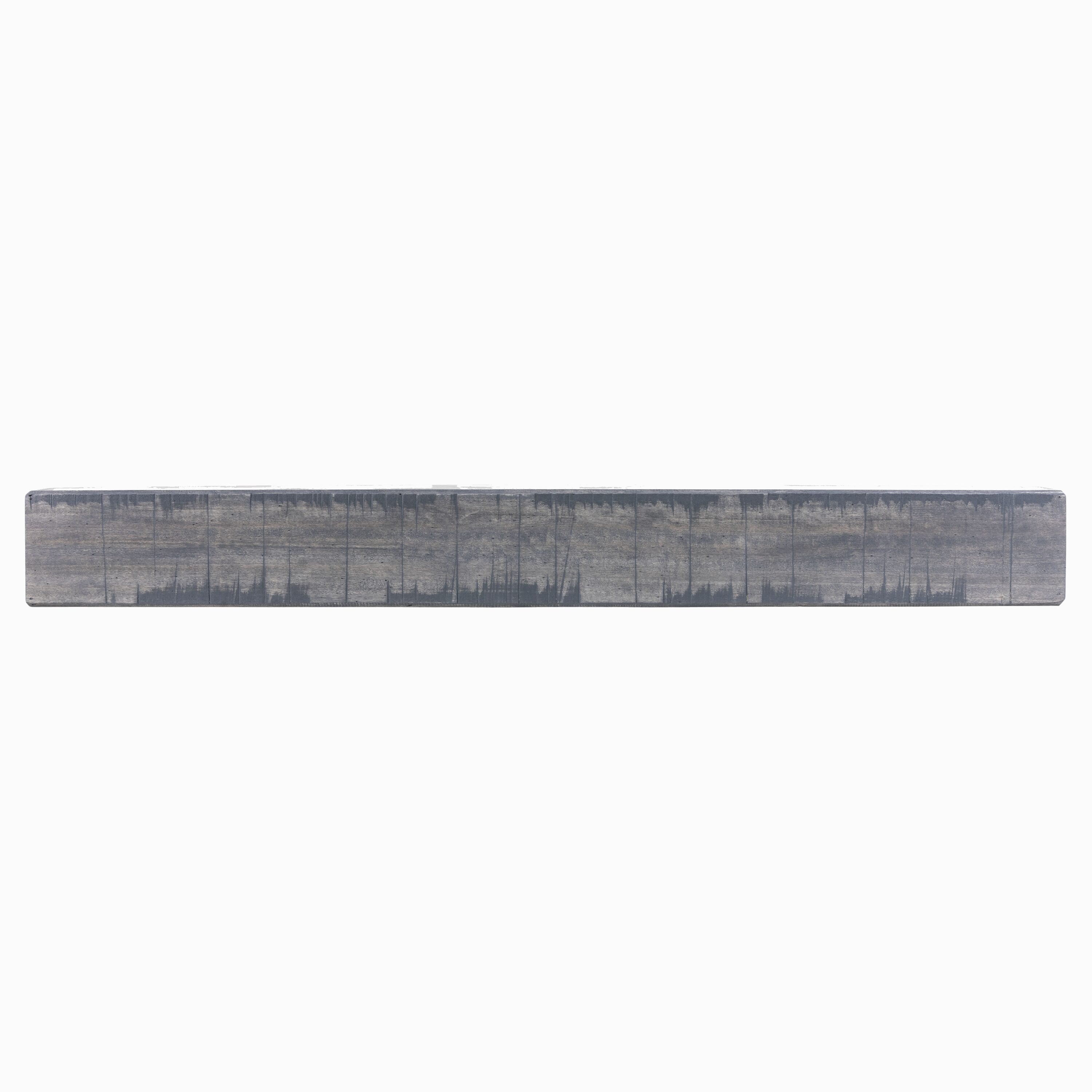 Dogberry MRUST7262GASHNONE 72-in W x 5.5-in H x 6.25-in D Ash Gray Poplar Hollow Rustic Fireplace Mantel