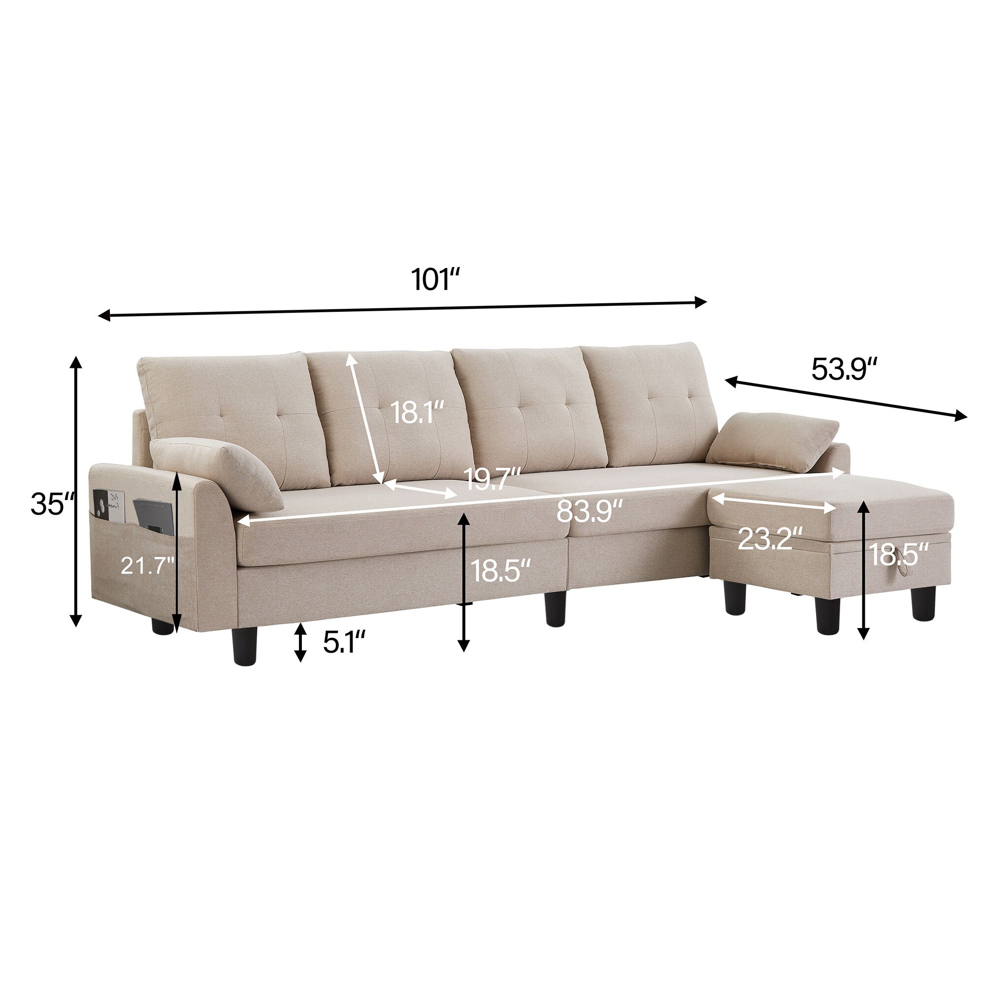 Jarenie YMX16BE Sofas-Loveseats - View #4