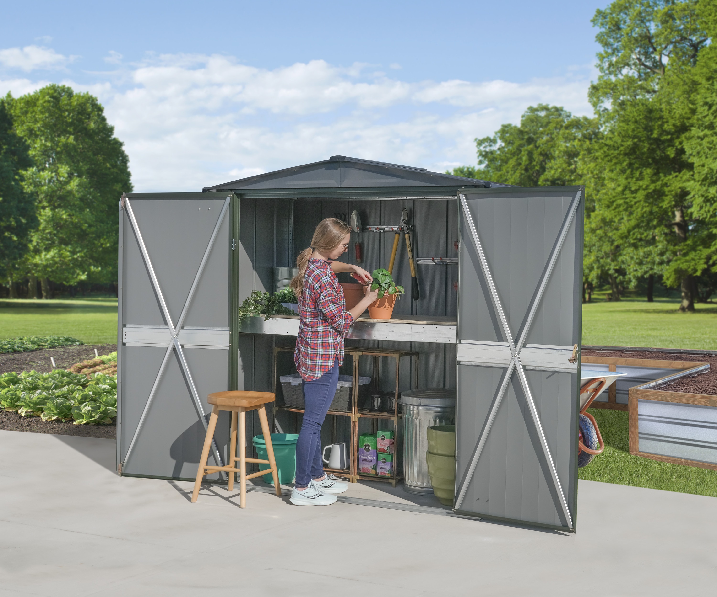 Scotts 6-ft x 3-ft Potting Sheds Galvanized steel Metal Storage Shed