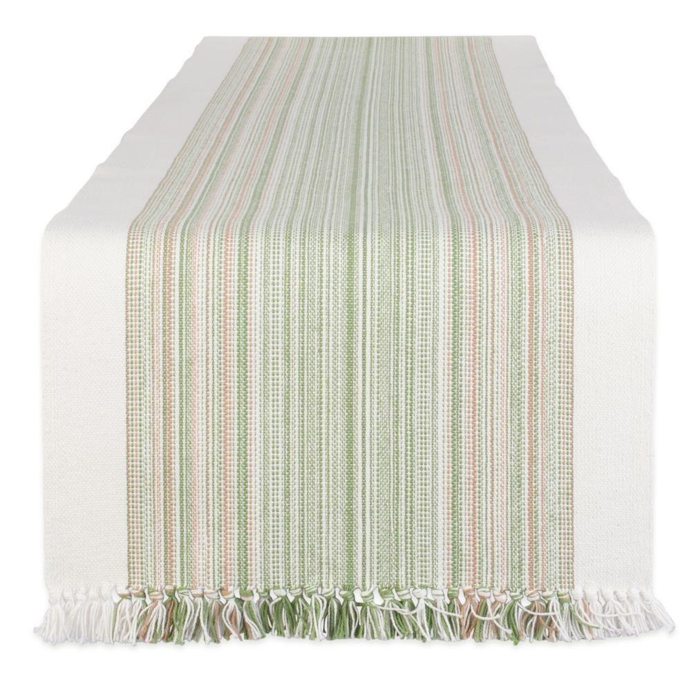 Farmhouse Cotton Woven Dining Table Runner with Tassels 14 x 72