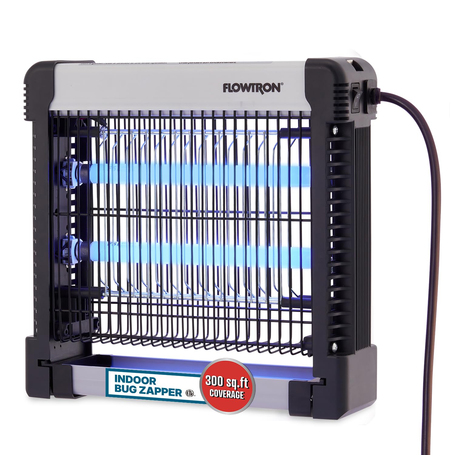 Flowtron Indoor Bug Zapper 3000V Electric Insect Killer with Dual UV Lights 300 Sq Ft Coverage
