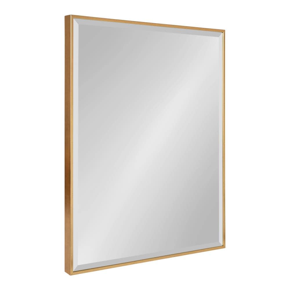 Kate and Laurel 215348 Rhodes 22.75-in W x 28.75-in H Rectangle Gold Beveled Wall Mirror