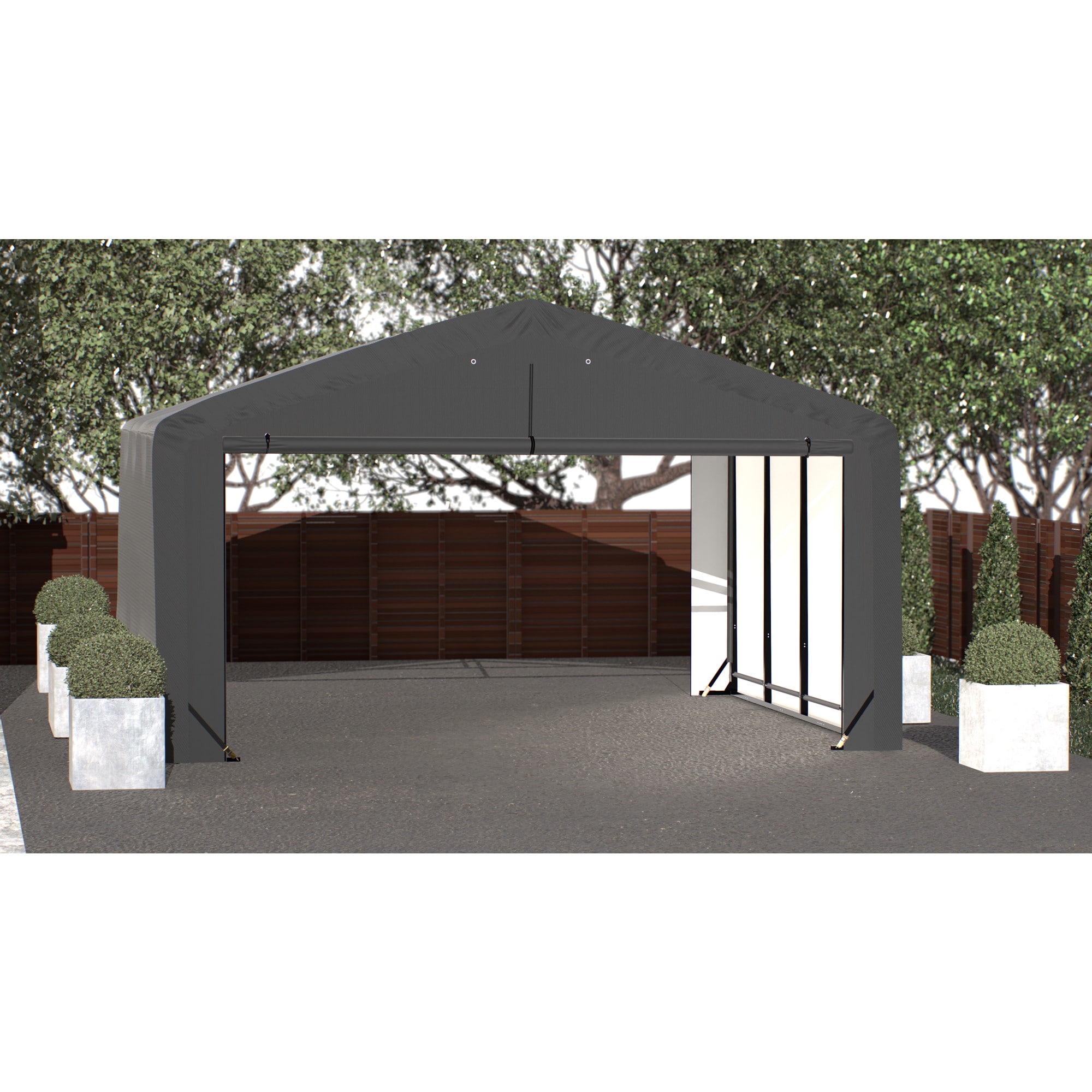 ShelterLogic SQAADD0103C02001812 20-ft x 18-ft Metal 2-car Garage Building