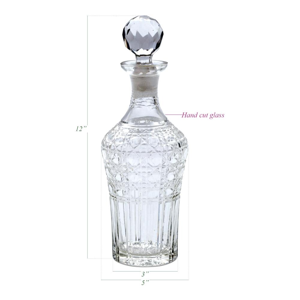 Set of 4 Crystal Decanters - Town & Sea