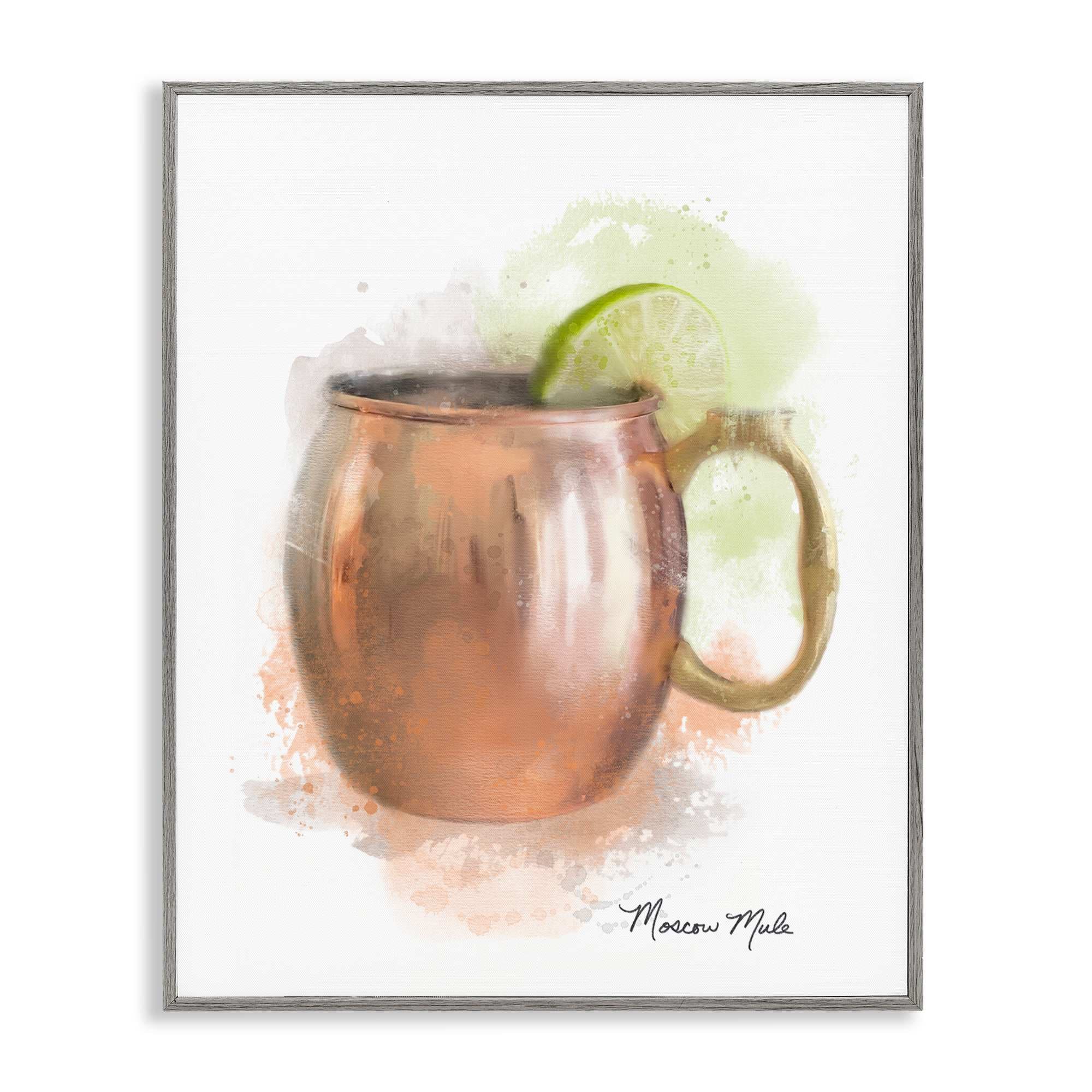 Stupell Industries BS-499-GFF-24X30 Soft Hued Moscow Mule Gray Framed Giclee Art By Matthew Piotrowicz 24 x 30