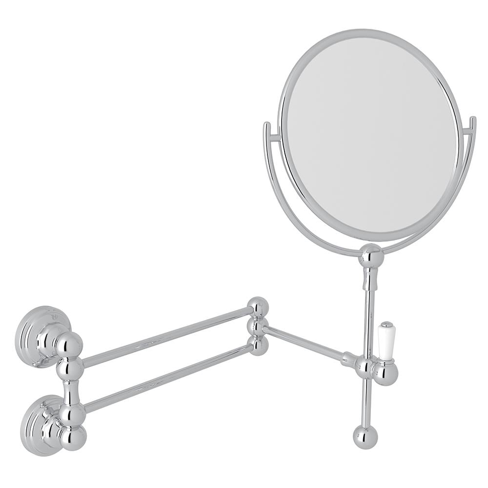 Rohl U.6918APC Perrin and Rowe 9-in x 6.875-in Chrome Round Tilting Bathroom Vanity Mirror