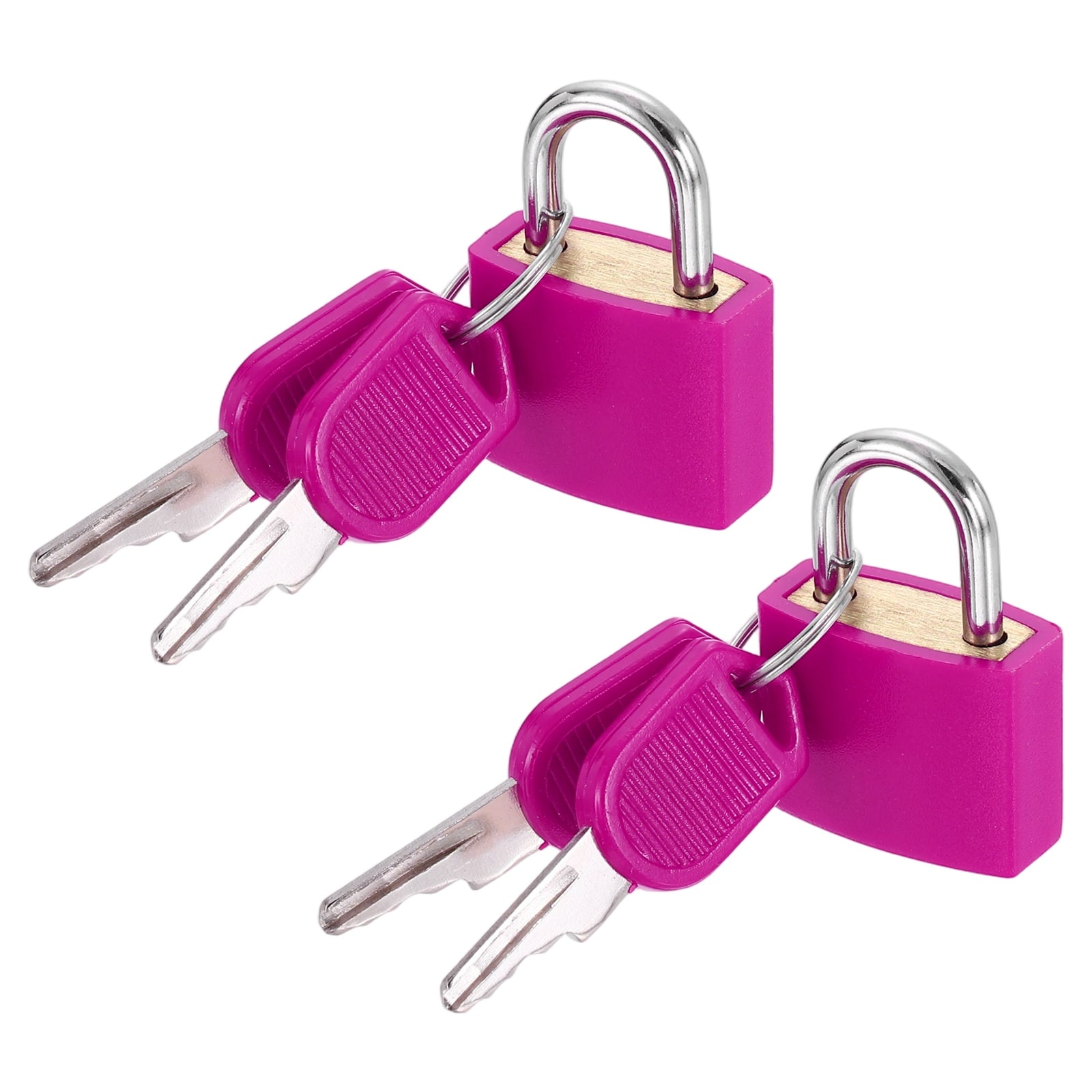 PATIKIL 3/4in Small Locks with Keys 1.3in Length 2pcs Suitcase Locks ABS Covered Solid Brass Anti Rust Waterproof Mini Luggage Padlock for Backpack Gym Locker Cabinet Boxes Rose Red