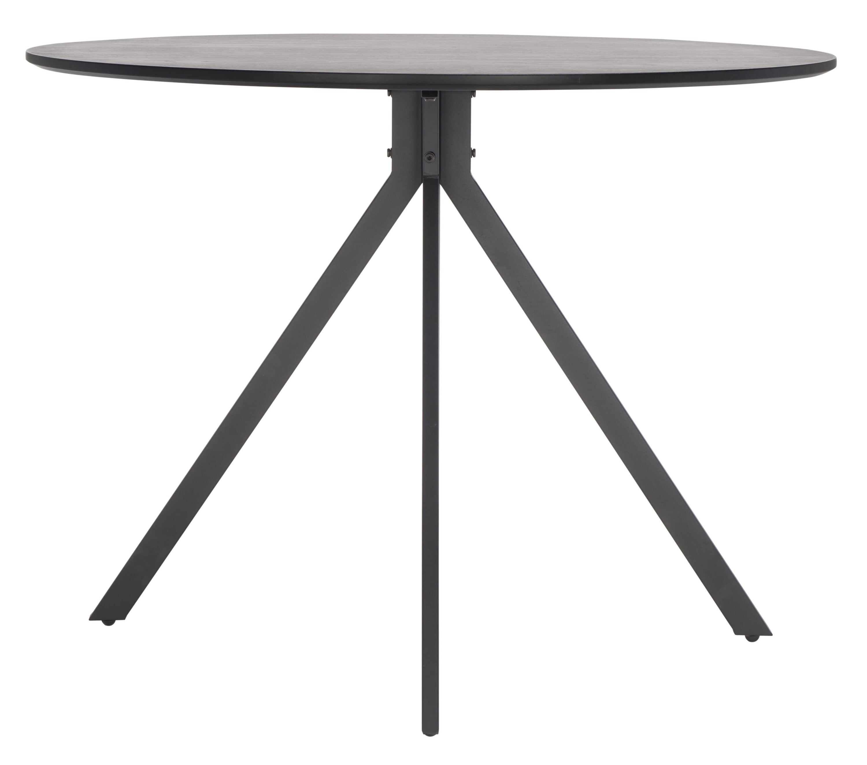 Skyden Black Round Wood and Metal Dining Table