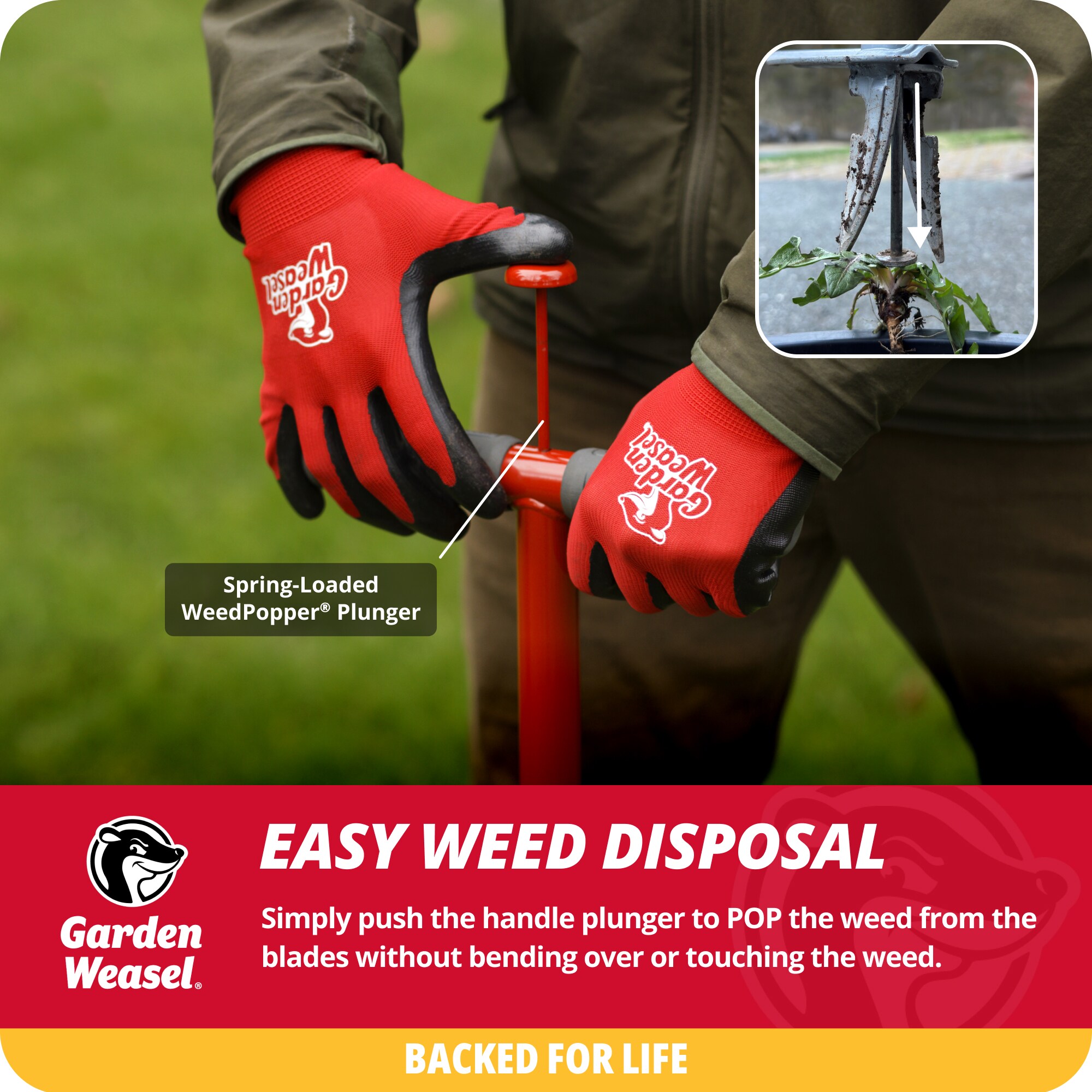 Garden Weasel Red Steel Precision Tip Weed Cutter