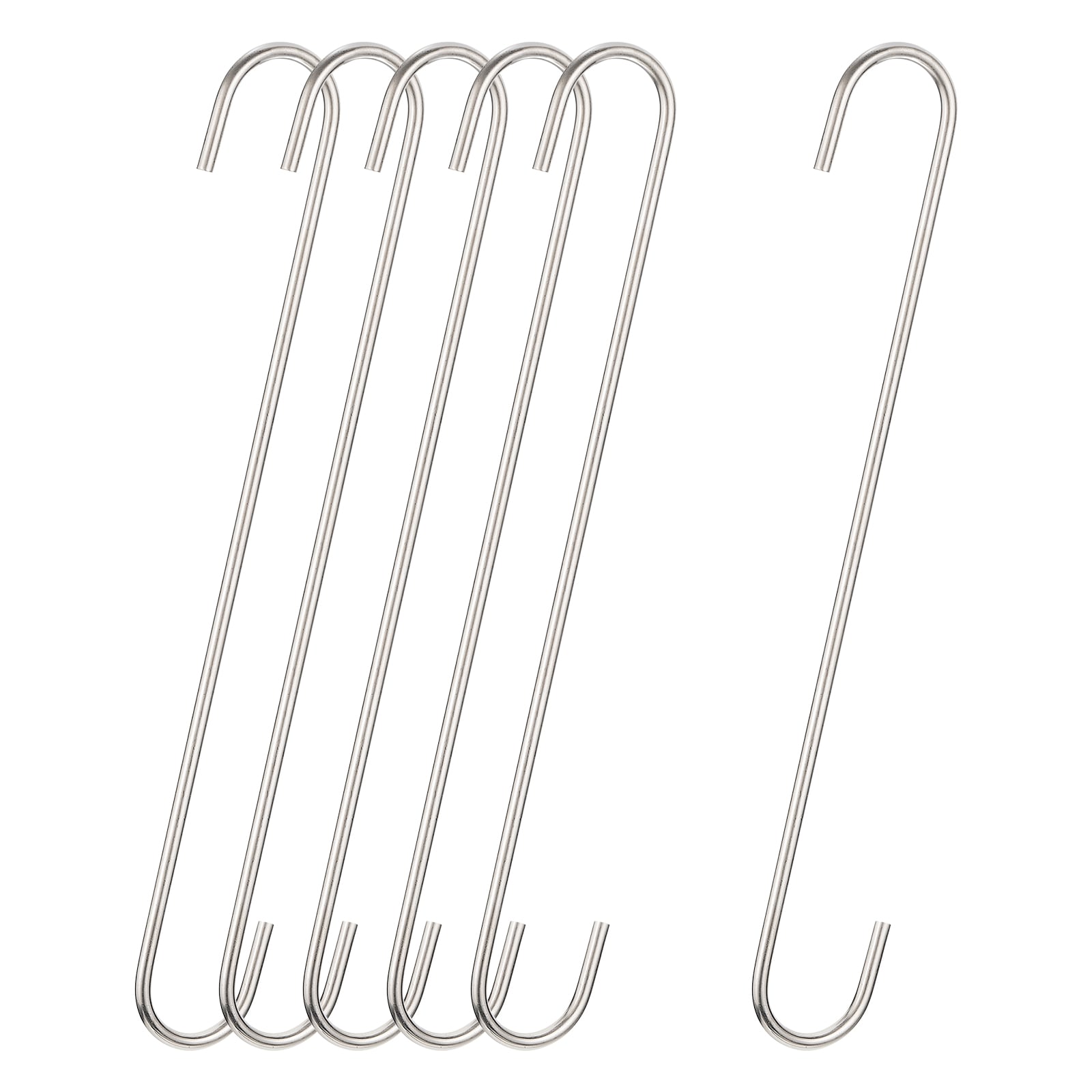 Unique Bargains - S Hanging Hooks 12inch(300mm) Extra Long Steel Hanger Indoor Outdoor Uses for G...