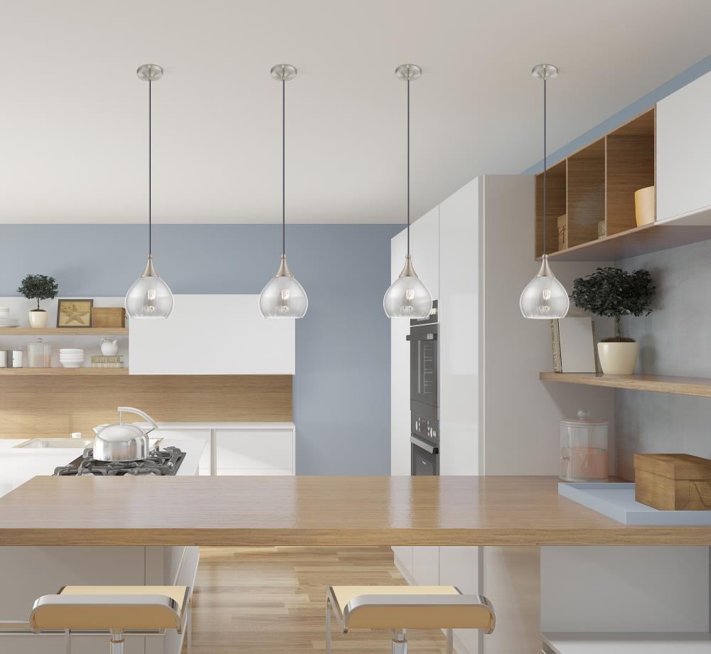 Mini Brushed Nickel LED Pendant with Smoke Glass - Indoor/Outdoor
