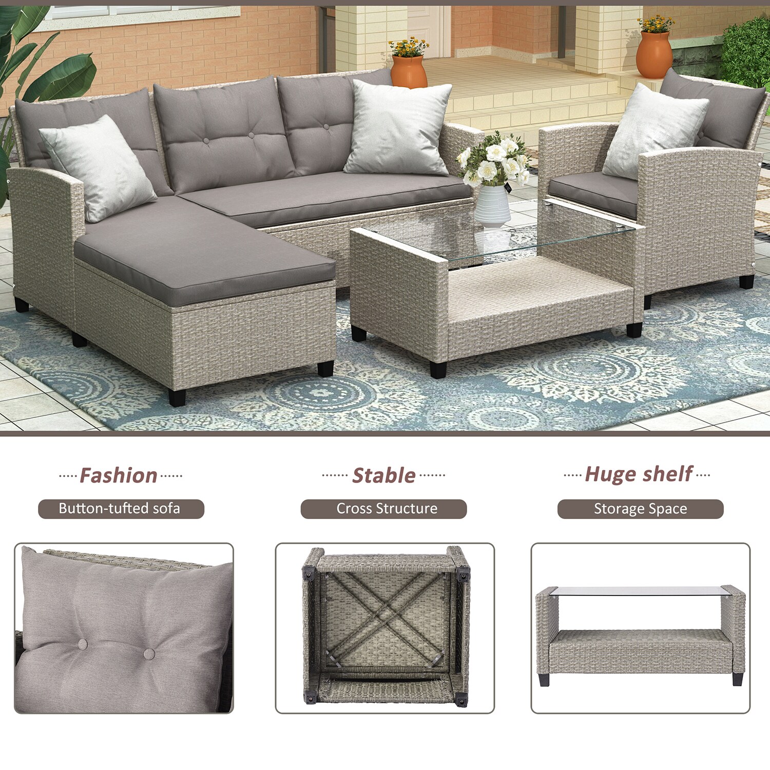 SINOFURN SYA020109GY Patio-Conversation-Sets - View #19