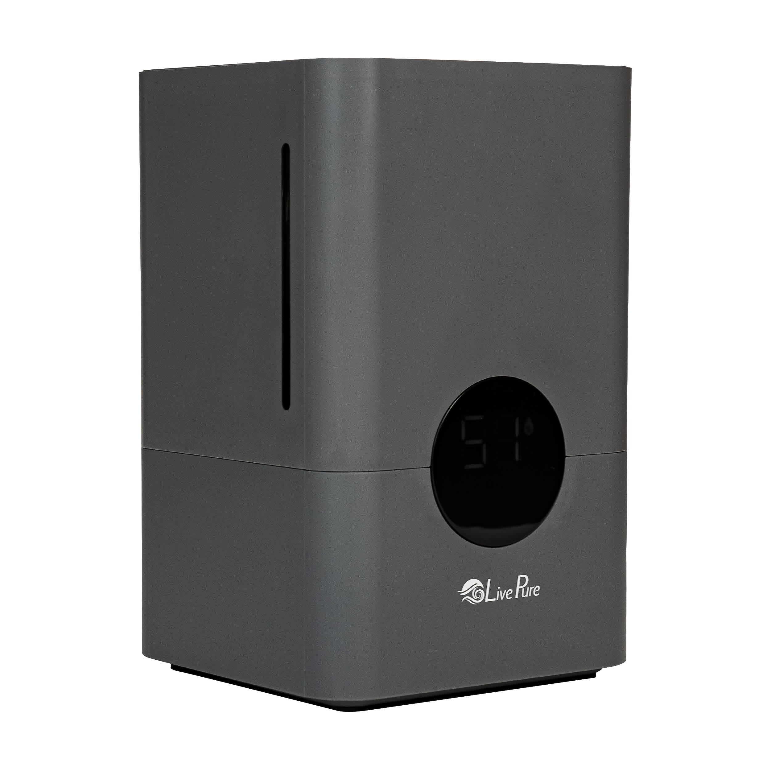 LivePure LP850HUM-G Ultrasonic Cool Mist Humidifier .32 Gal Capacity and Coverage up to  431 Sq. Ft. - Graphite