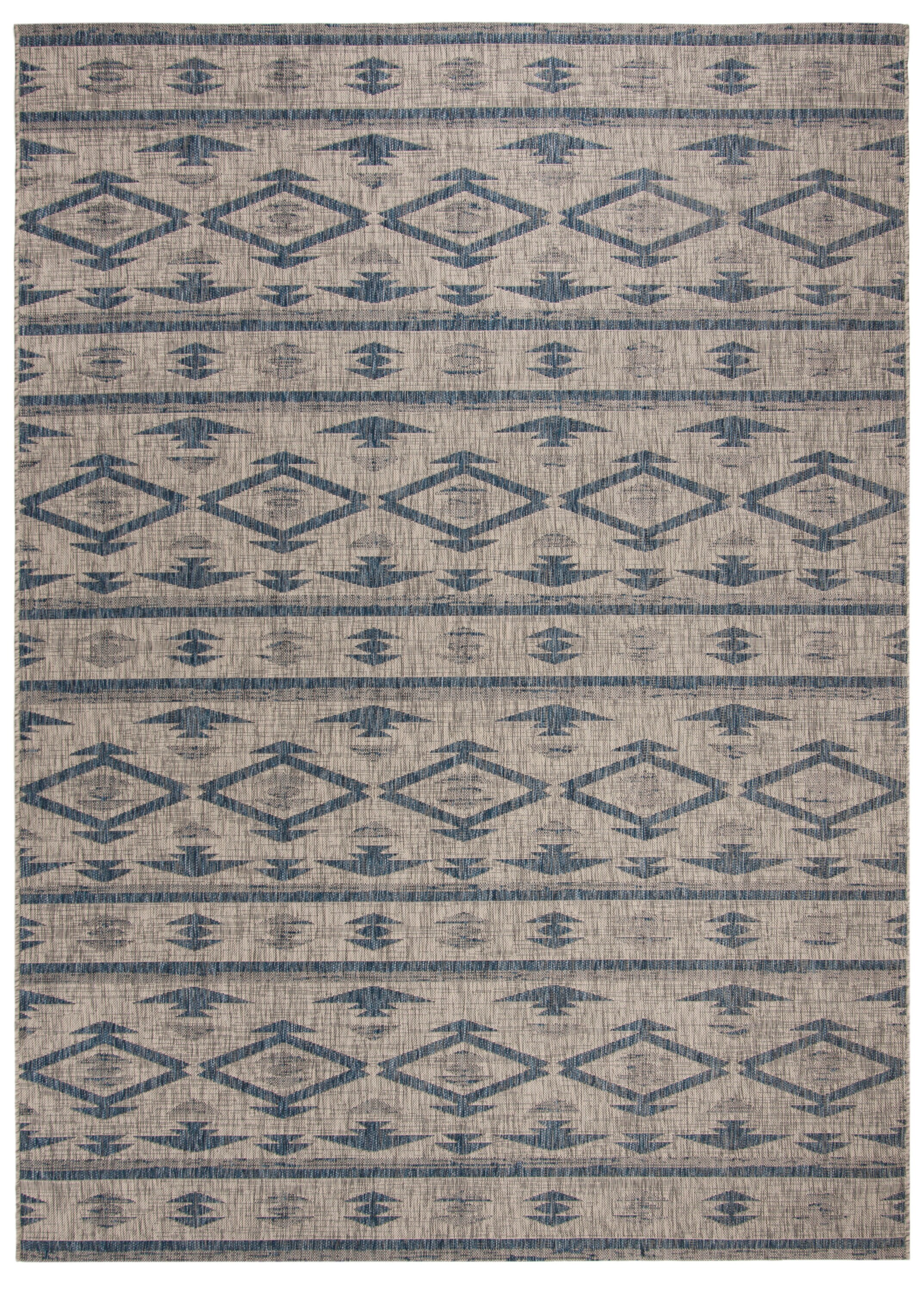 Safavieh CY8863-36812-9 Courtyard Tempe 9 x 12 (ft) Loomed Polypropylene Gray/Navy Rectangular Indoor/Outdoor Distressed/Overdyed Coastal Area rug