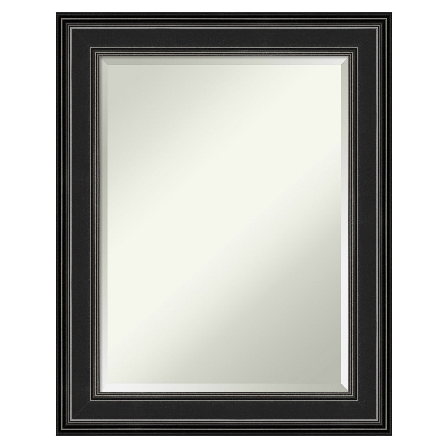Ridge Black Rectangular Polystyrene Framed Wall Mirror